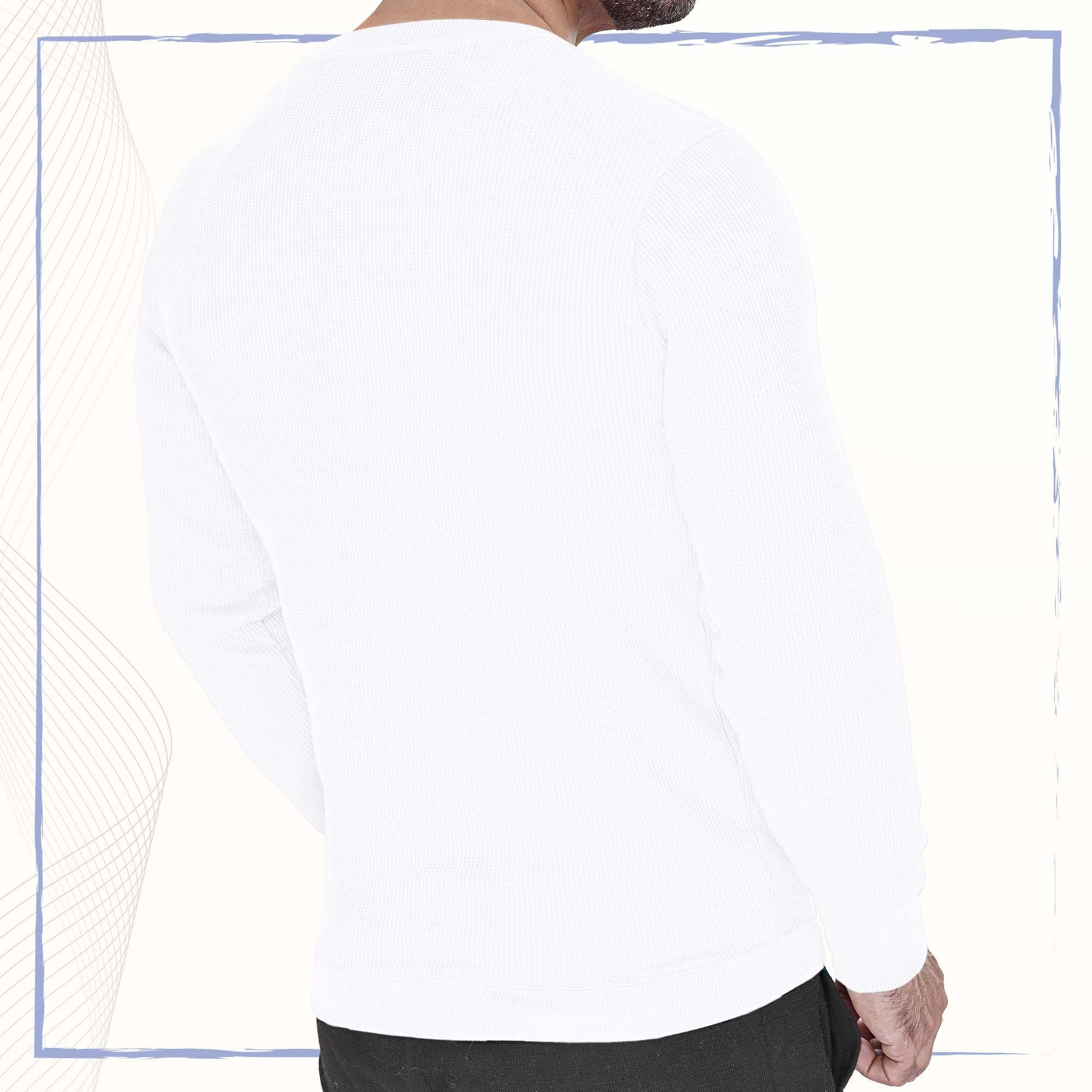 Men's Long Sleeve Waffle Thermal Shirt - Soft Knit Sweater & Comfortable Sweatshirt for Winter Warmth | Perfect for Outdoor Activities, Camping & Casual Wear