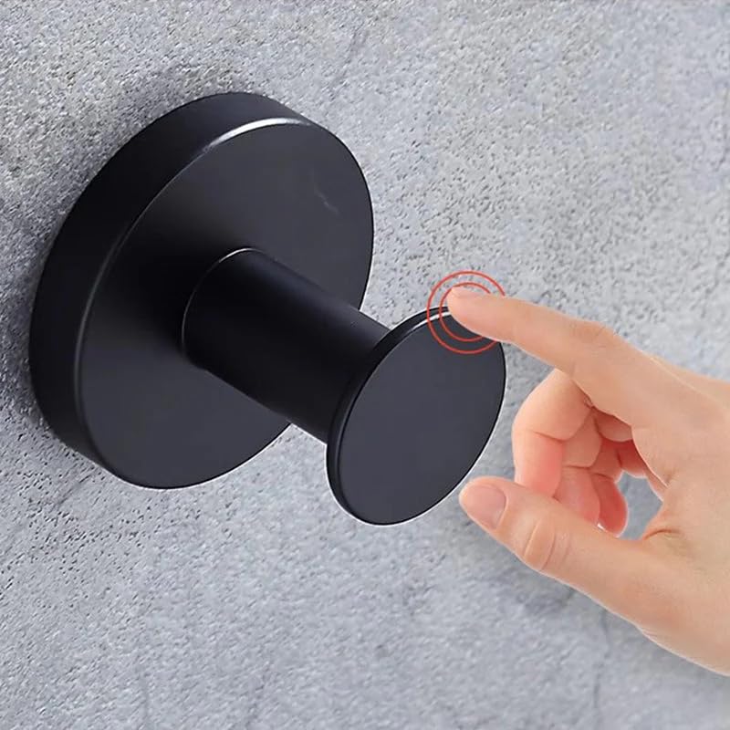2024 Strong Suction Cup Hooks for Shower & Bathroom - No Drill Wall Hooks, Heavy Duty Circular Window Suction Hooks (Black, 2 Pack) - Perfect for Hanging Towels, Robes & Shower Accessories