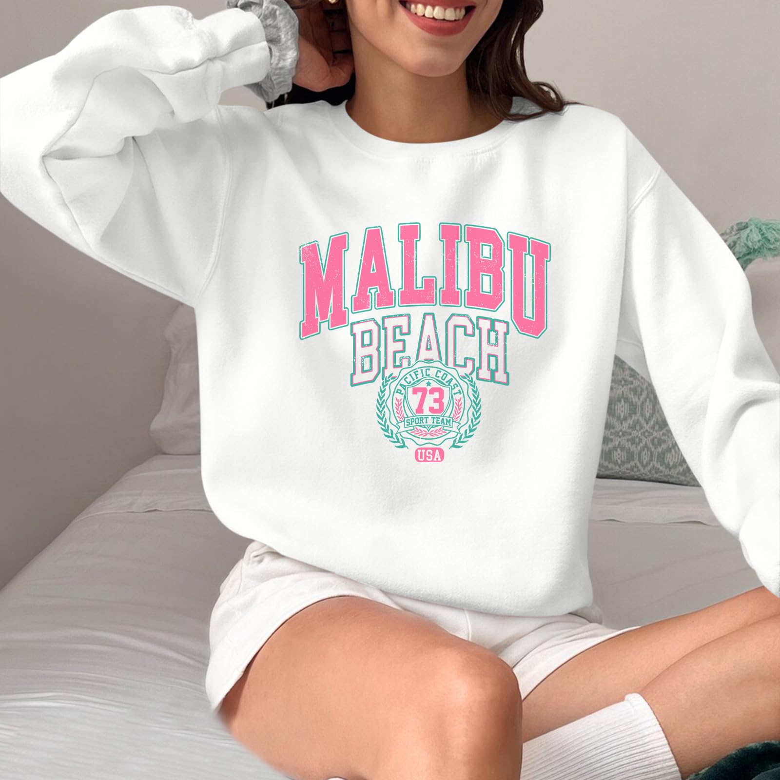 Trendy Oversized Preppy Letter Graphic Sweatshirt for Teen Girls - Aesthetic Hoodie Crewneck Long Sleeve Pullover Top | School, Casual Wear & Street Style Fashion