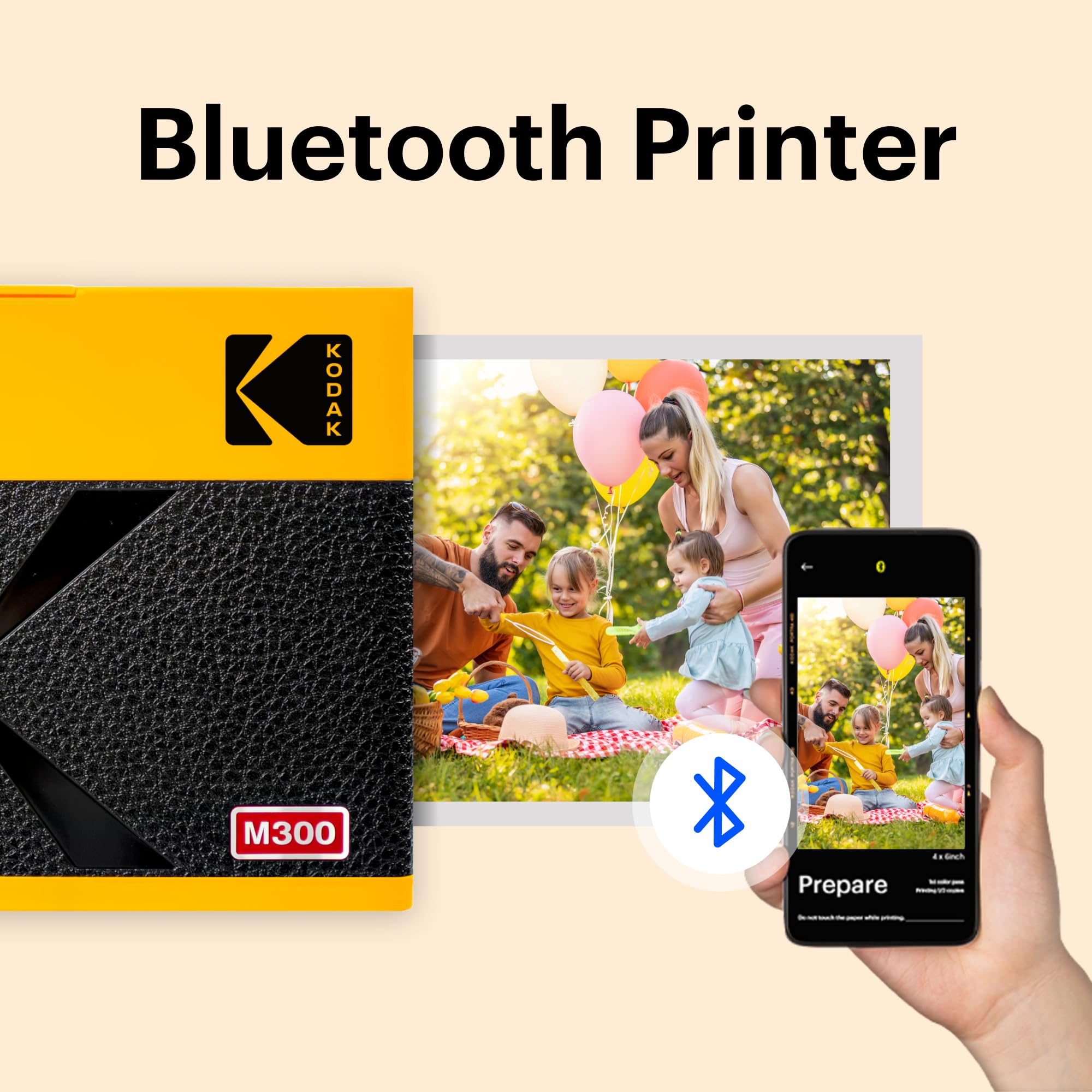 KODAK Mini 3 ERA 4PASS Portable Instant Photo Printer (Black) - Wireless Bluetooth, ZINK Zero Ink Printing Technology - Print 2x3