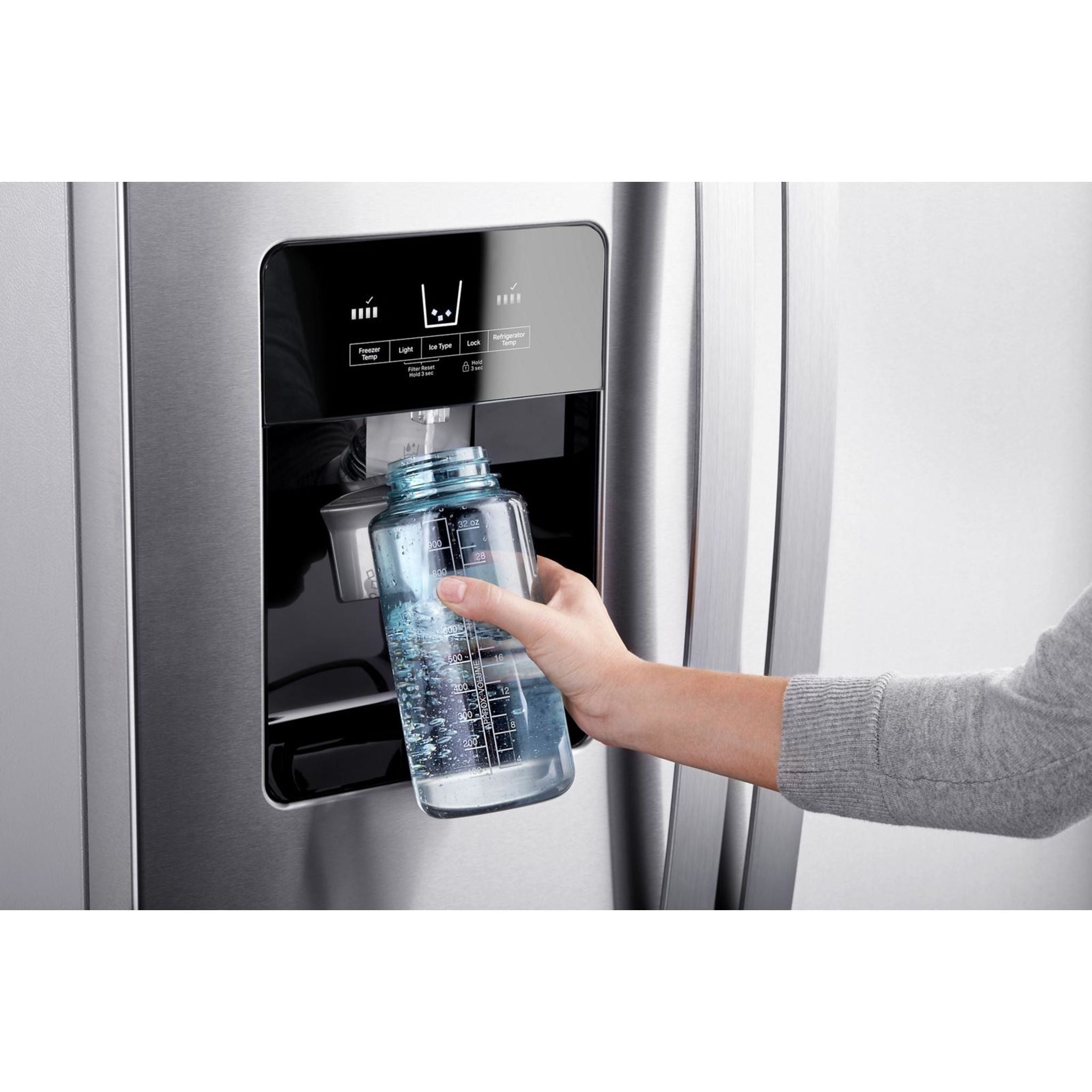 Whirlpool WRS331SDHM 36-Inch Side by Side Refrigerator - Monochromatic Stainless Steel - Energy Star Certified - Perfect for Kitchens, Offices & Entertaining Spaces