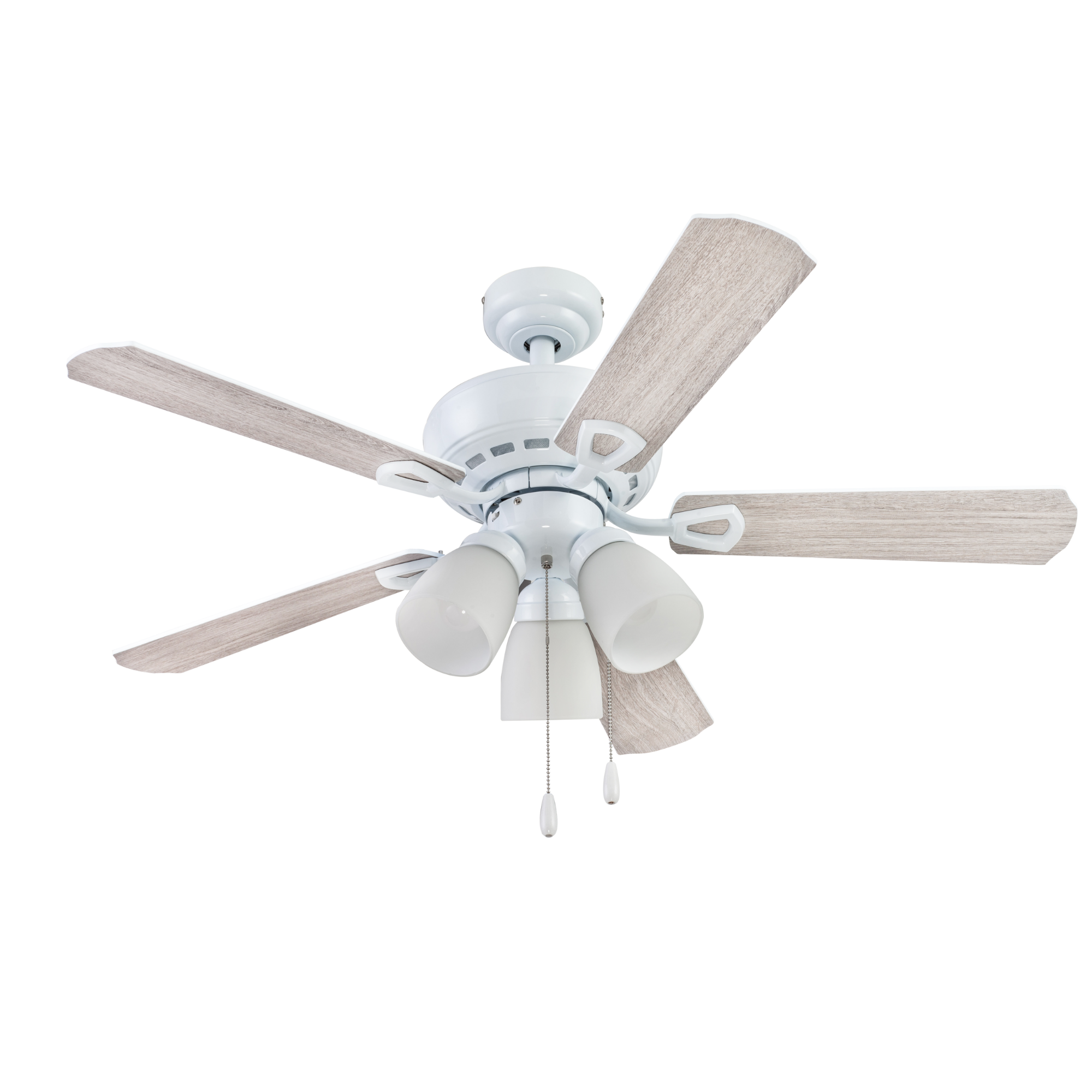 44 Inch White Miller Park Ceiling Fan with Pull Chain - Perfect for Living Room, Bedroom, and Office Cooling