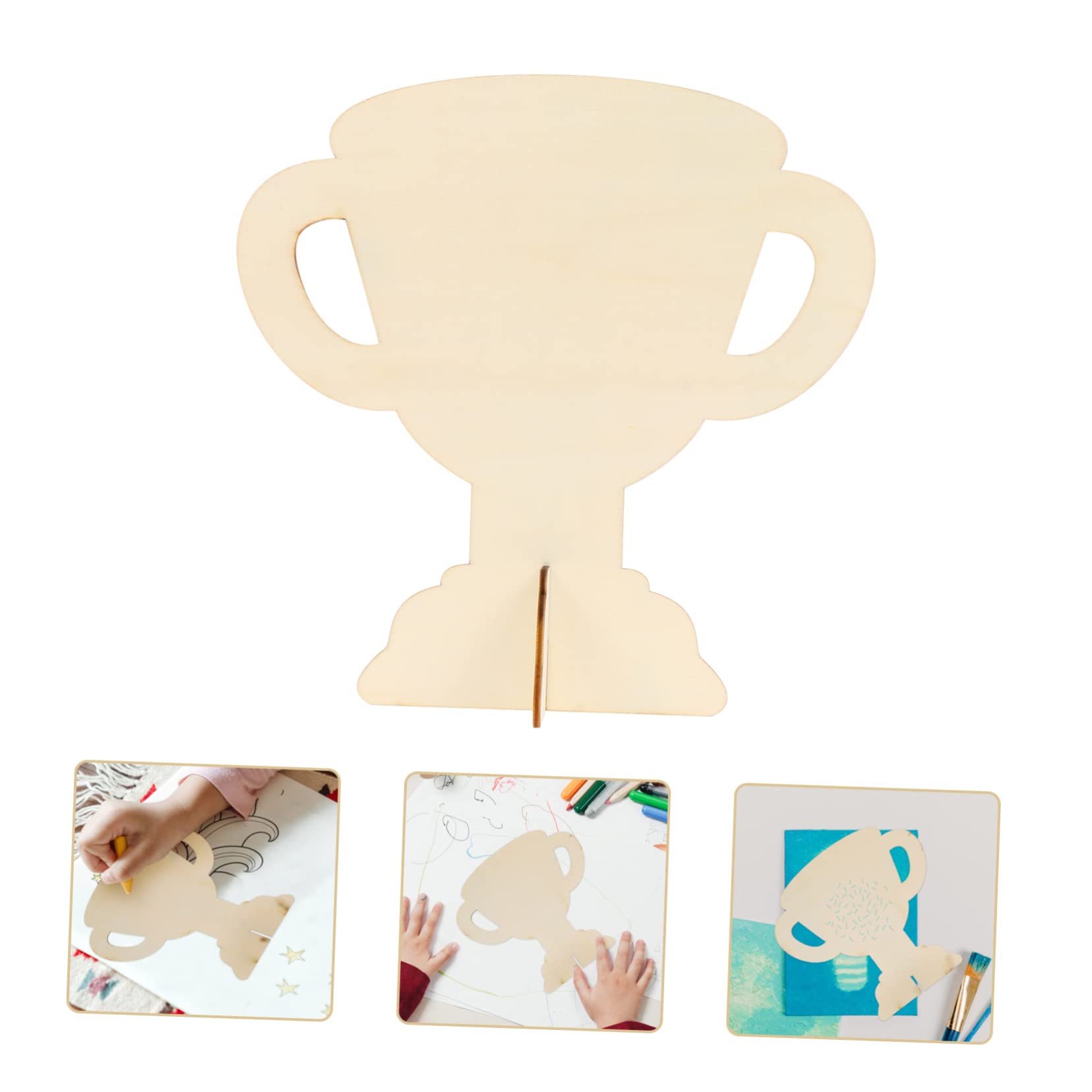 KITANDOVE 6-Piece Wooden White Embryo Trophy Set - Handcrafted Durable Toy Trophies for Kids | Perfect for Classroom Rewards, Party Favors & Children's Room Decor