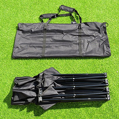 BenefitUSA 3-Seater Portable Folding Sideline Bench - Waterproof Outdoor Sports Team Bench for Football, Soccer & Baseball - Black | Perfect for Games, Practices & Park Use