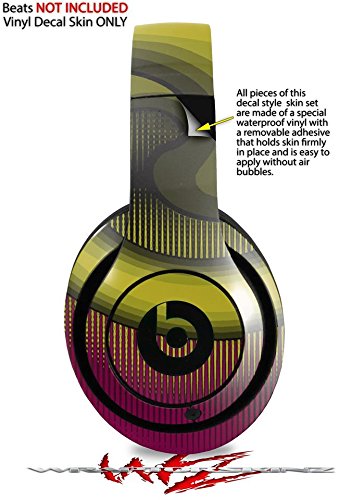 Beats Studio 2 & 3 Headphone Skin Decal Wrap - Alecia's Swirl 01 Yellow Design | Compatible with Wired & Wireless Models | Protective Vinyl Cover for Gym, Travel & Daily Use (Headphones Not Included)