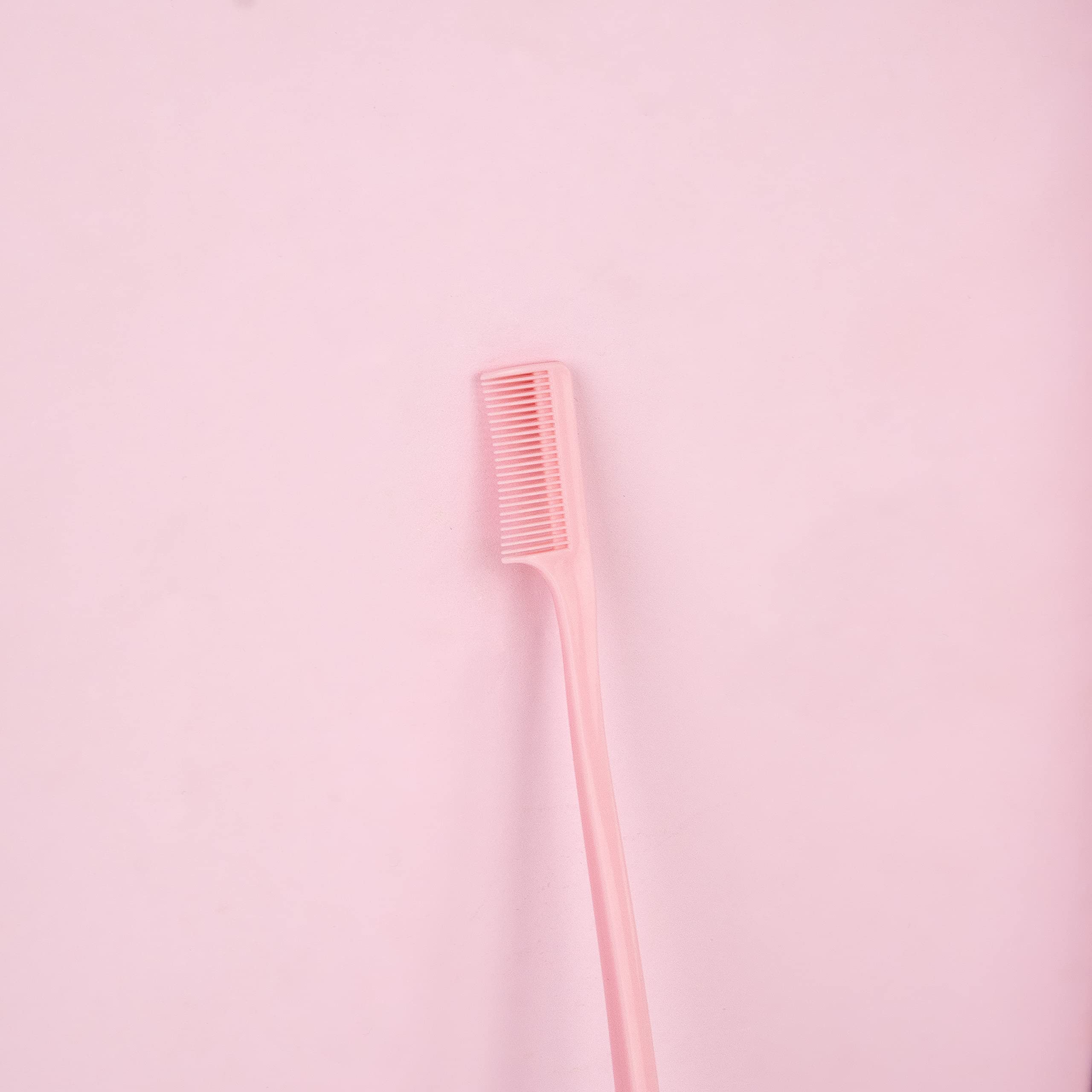 Brushworks Edge Brush & Comb - Pink Hair Styling Tool for Smooth Edges & Flyaways - Perfect for Braids, Ponytails & Natural Hair Styling