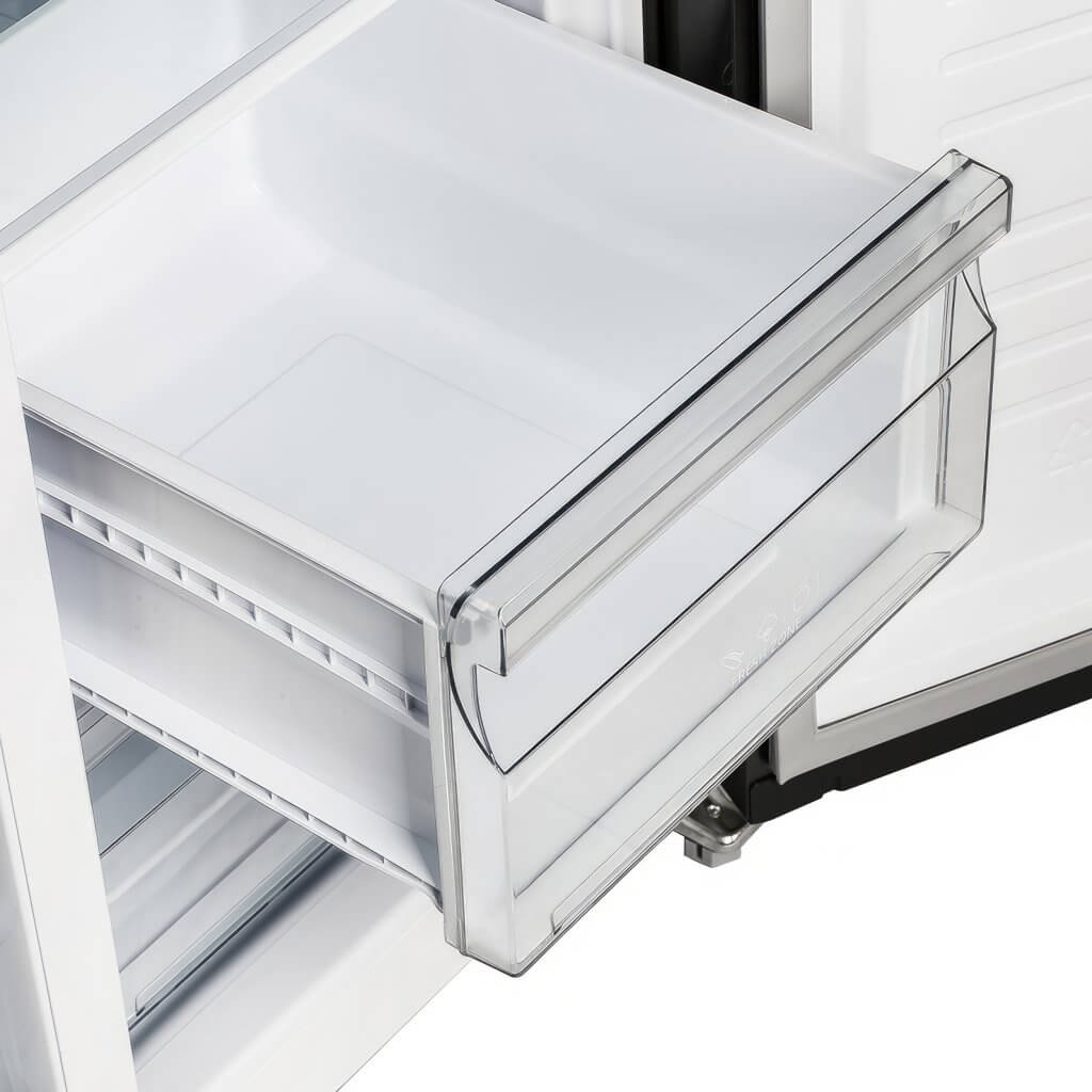 FORNO Salerno Espresso 33-Inch Side by Side Refrigerator - 15.6 Cu.Ft. Capacity, Energy Efficient, Black or White (FFRBI1805 33BLK) - Perfect for Kitchens, Restaurants, and Coffee Shops
