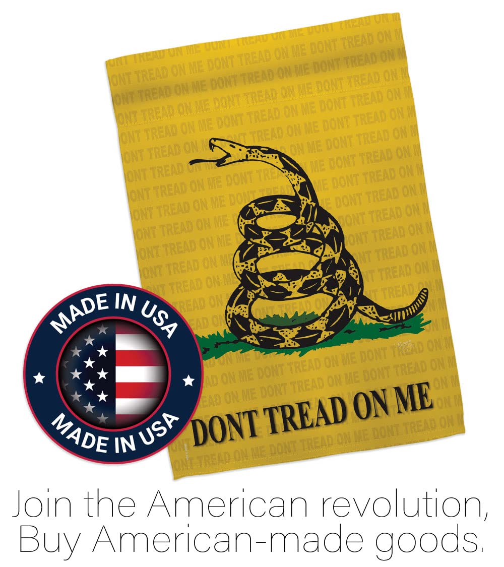 Breeze Decor Gadsden Americana House Flag Set 28x40 - Patriotic Outdoor Decor