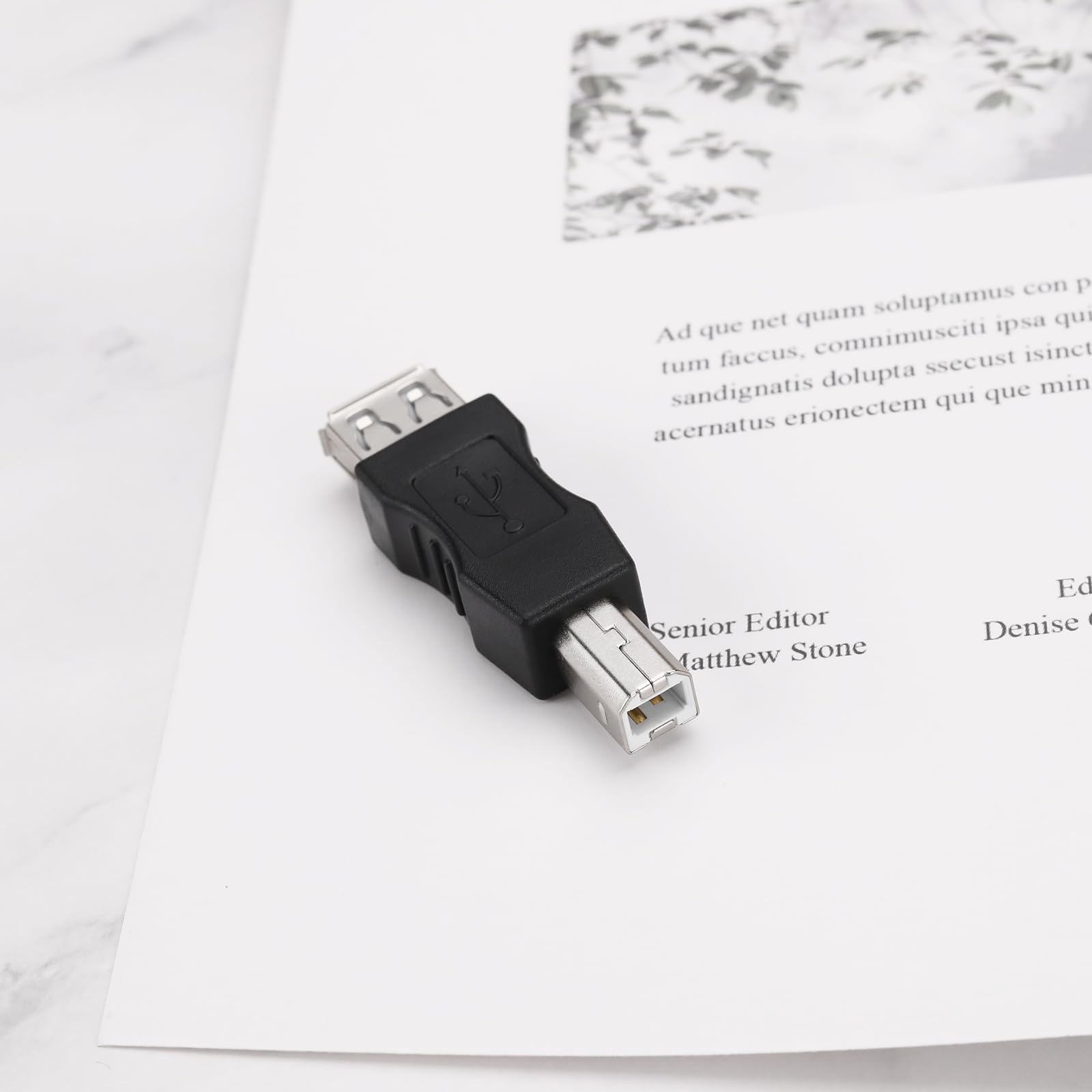 4PCS USB 2.0 A Female to B Male Printer Adapter Converter - 52.5x16.8mm Black Connector Plug for Printer, Scanner, Fax Machine - Perfect for Office Equipment & Home Printing Setup