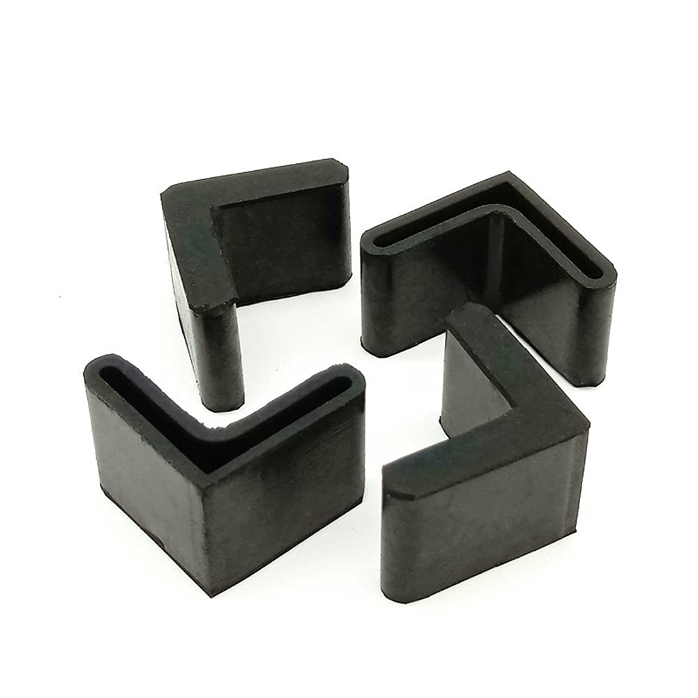 12 Pack Black L-Shaped Rubber Furniture Pads - 30mm x 30mm x 3mm Angle Iron Protectors for Chairs, Tables & Cabinets - Non-Slip Floor Protectors & Noise Reducers for Home & Office Furniture