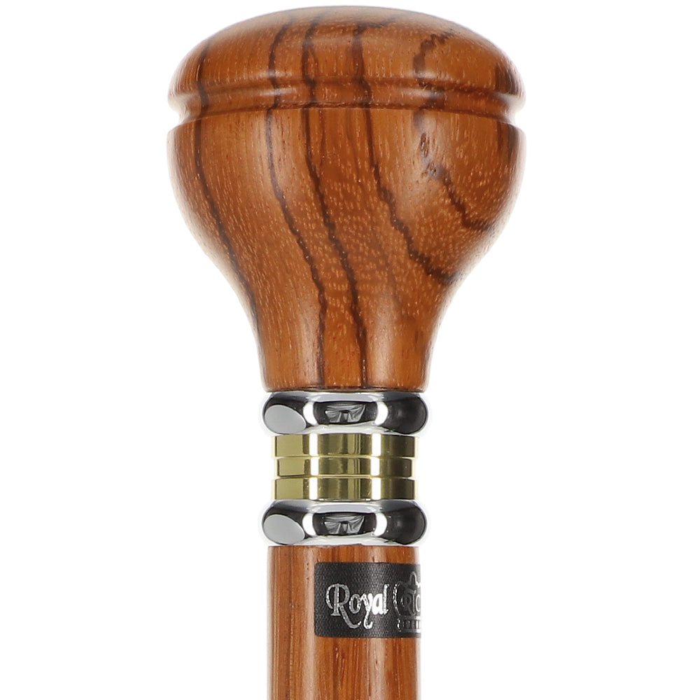 Premium Rosewood Flat Top Knob Handle Walking Cane with Scratch-Resistant Shaft & Two-Tone Collar - V2281 | Ideal for Hiking, Fashion Accessory & Elderly Support