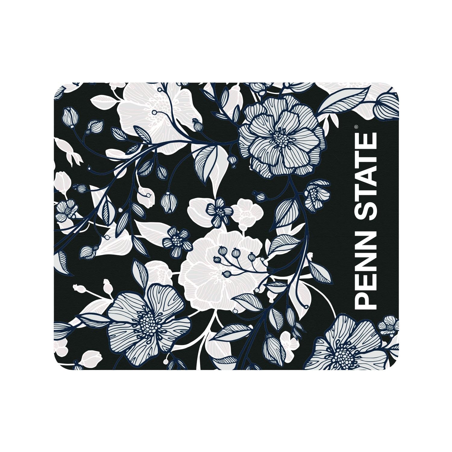 Penn State University Fabric Mouse Pad - Standard Size, Floral Lace V1 Black - Non-Slip Desk Accessory for Gaming & Office Use | Perfect for Dorm, Home & Work Setup