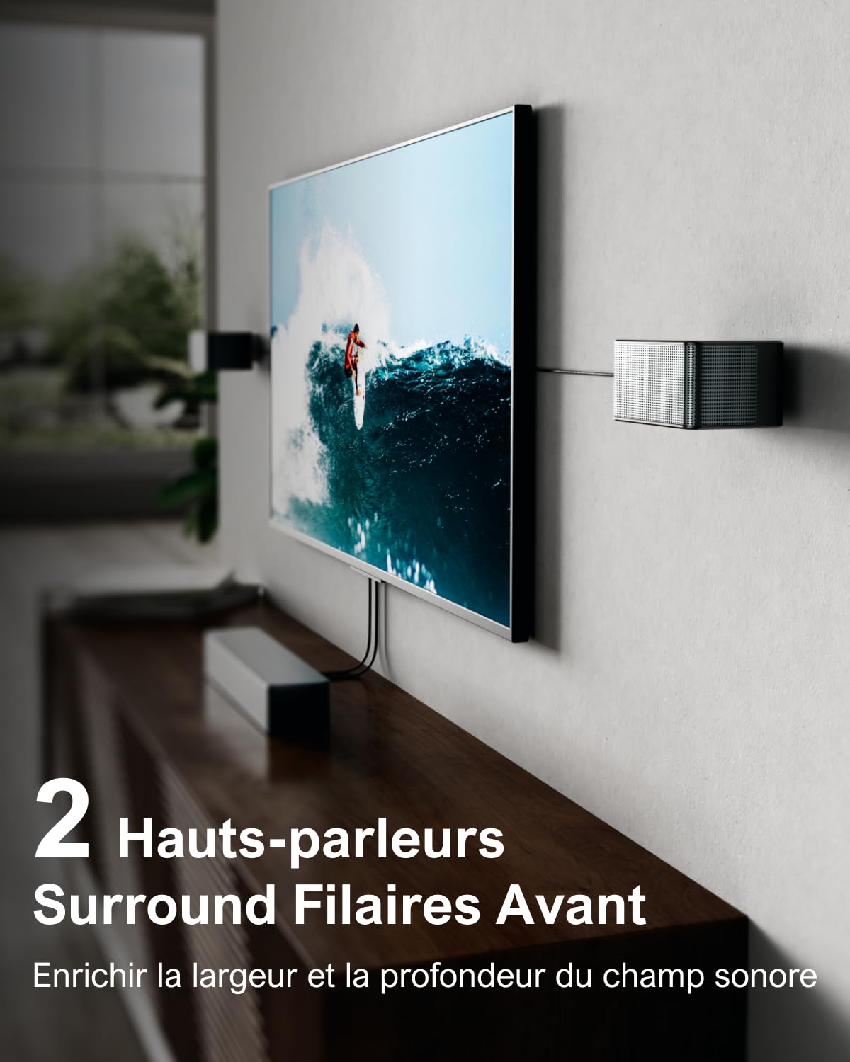 ULTIMEA 7.1 Channel Soundbar with Dolby Atmos, 460W Wireless Subwoofer, Bluetooth 5.3, App Control & 4 Wired Surround Speakers - Perfect for Home Theater, Movie Nights & Gaming (Poseidon D80 Model)