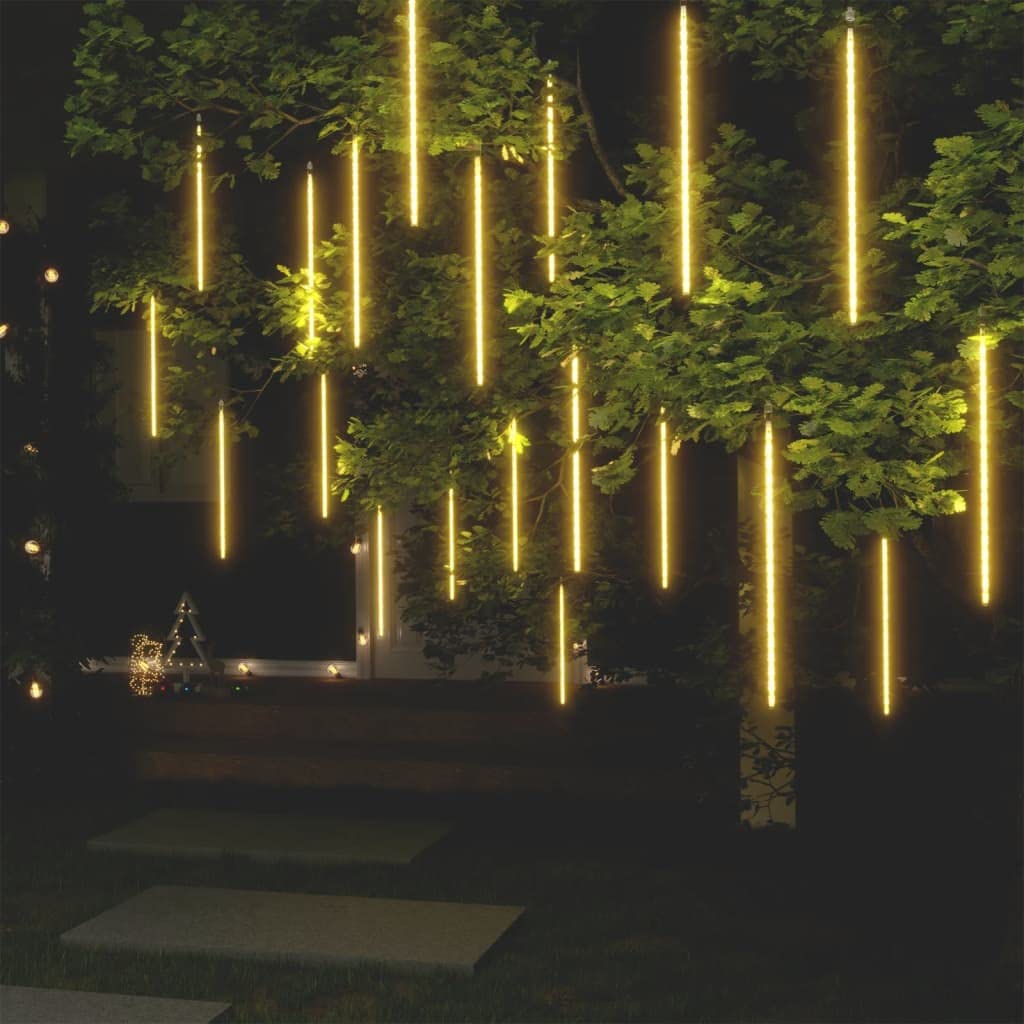 CHARMMA Meteor Lights 20 Pack - 19.7 Inch 720 LED Warm White String Lights for Indoor & Outdoor Use - Perfect for Bedroom, Garden, Party, Wedding and Christmas Decorations