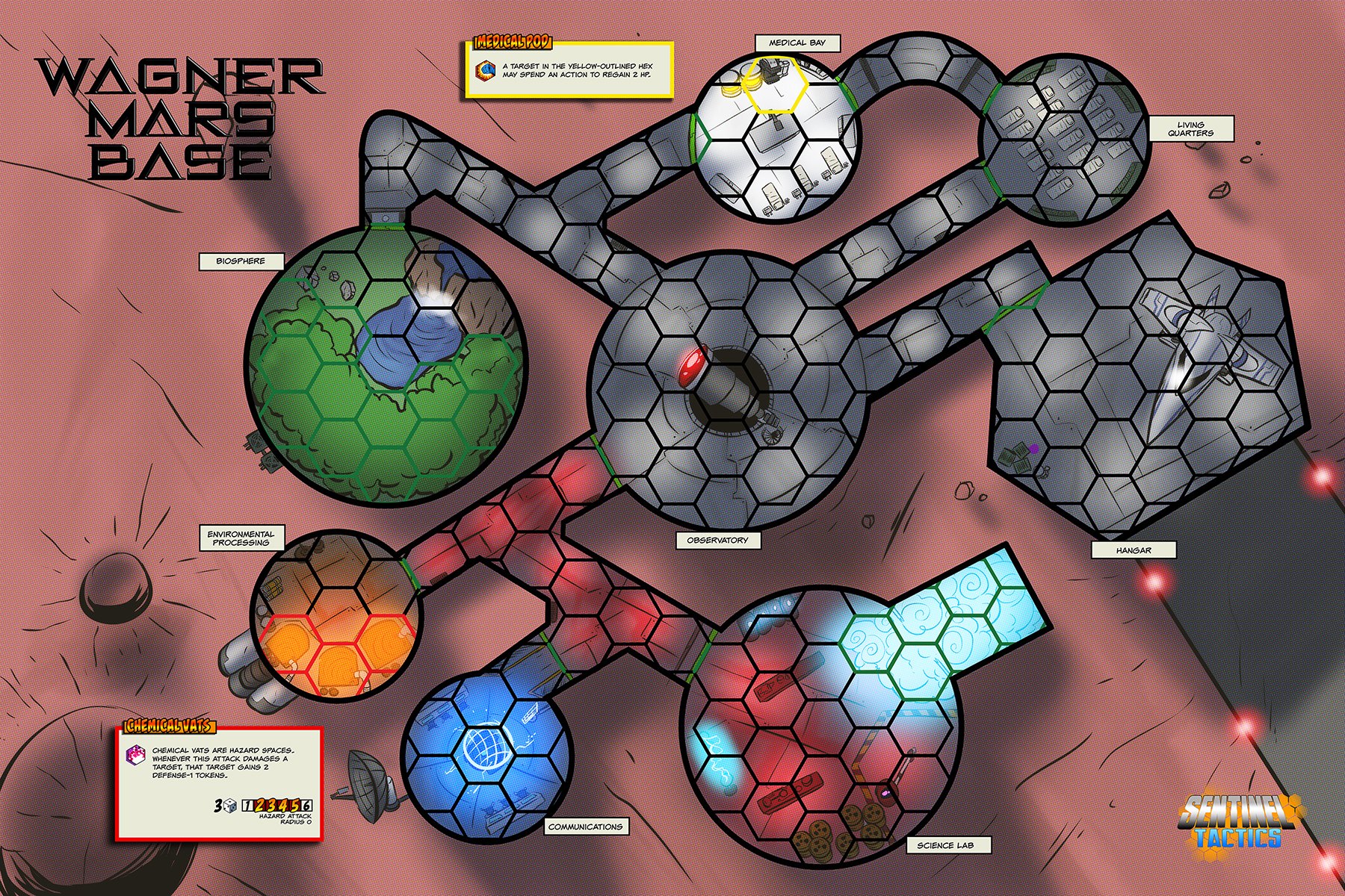Sentinel Tactics: Wagner Mars Base Scenario Map - Strategic Board Game Expansion for Sci-Fi Enthusiasts, Perfect for Game Nights and Tactical Play