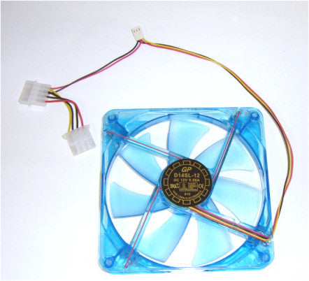 Yate Loon 140x140x25mm UV Blue PC Cooling Fan with Quad UV LED - High Performance Computer Case Fan for Gaming PC, Workstation & Server Cooling