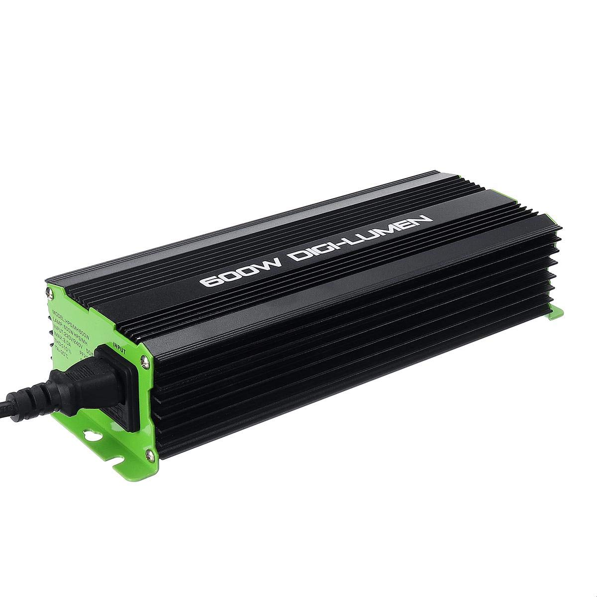 600W Digital Dimmable Ballast for HPS MH Grow Lights - Hydroponic Garden Planter Lighting System for Indoor Plants, Greenhouse & Horticulture Use