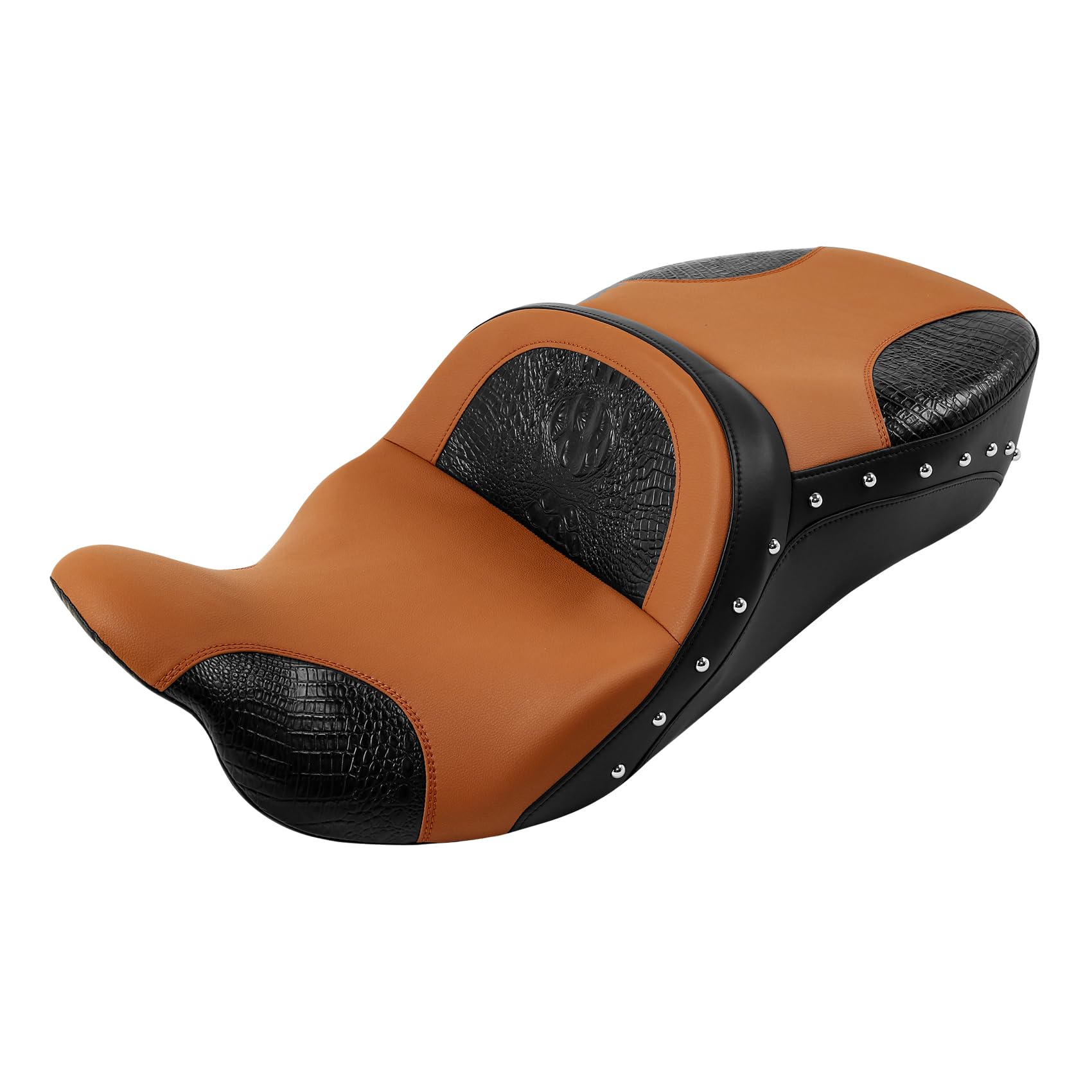 Two-Up One-Piece Rider Passenger Super Reach Seat for Harley Touring Road King, Street Glide, Road Glide (2009-2023) & Electra Glide, Tri Glide, Ultra Classic (2009-2013) - Comfortable Long-Distance Riding for Couples