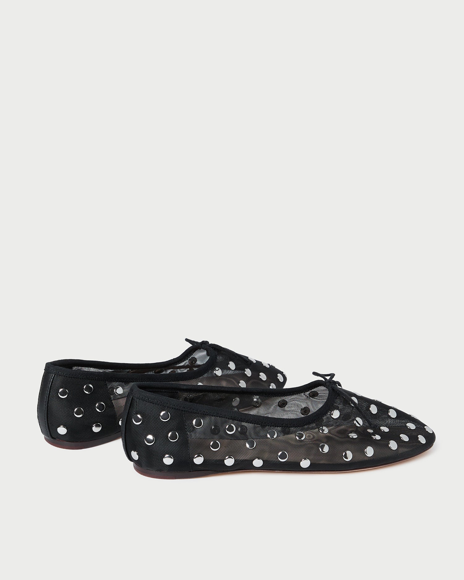 Landon Women's Black and Silver Mesh Ballet Flats - Comfortable Slip-On Shoes for Casual Wear, Office & Dance