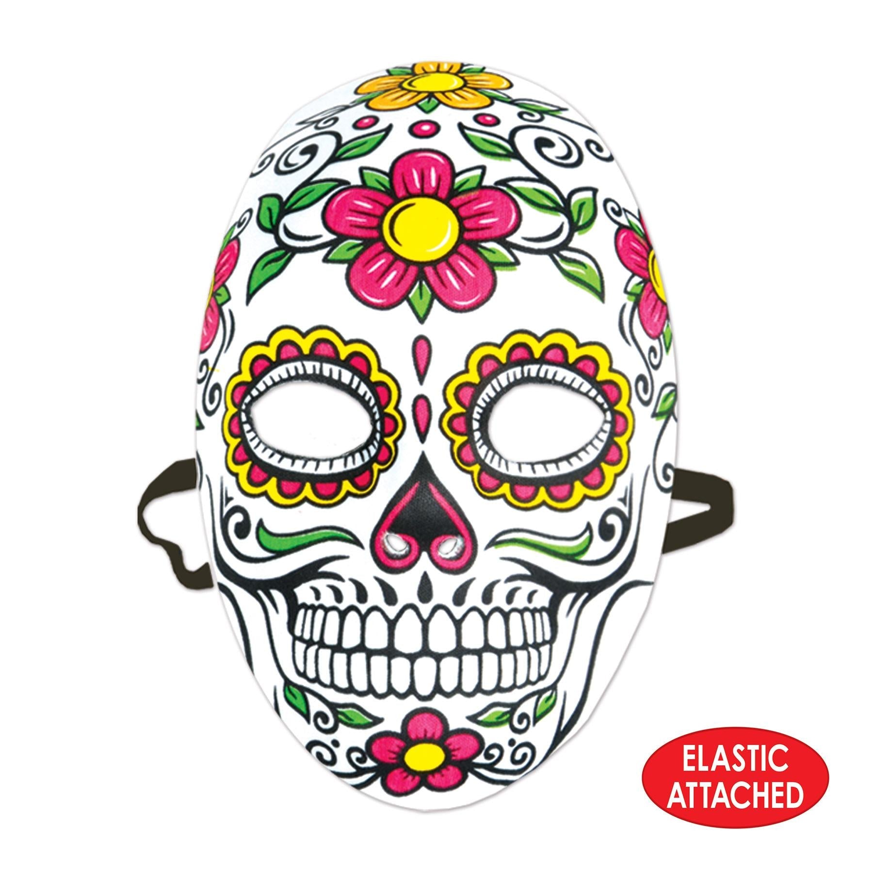 12 Pack Beistle Day of the Dead Masks - Colorful Sugar Skull Face Masks for Halloween, Dia de los Muertos Party, Costume & Festive Celebrations