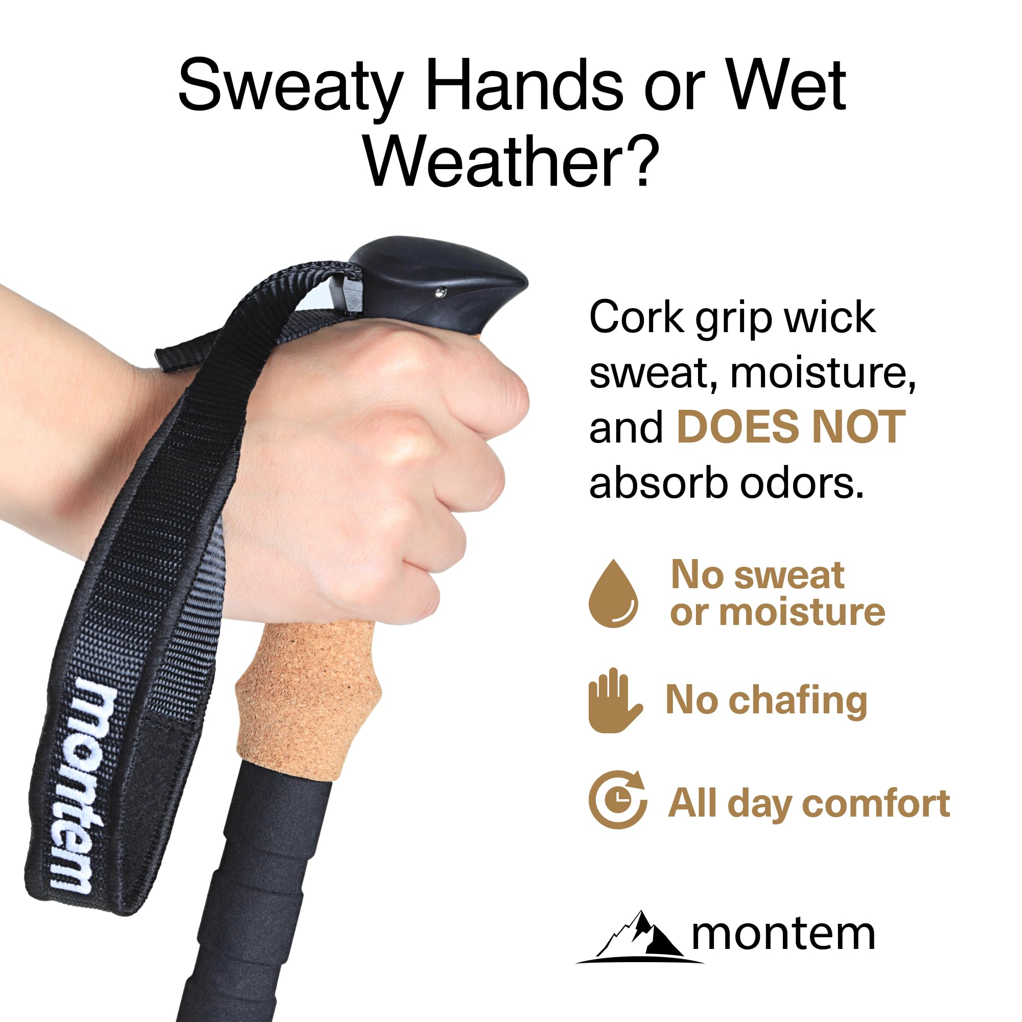 Montem 3K Carbon Fiber Trekking Poles - Ultralight Hiking Sticks with Shock Absorption & Quick Lock System - Weather Resistant Walking Sticks for Hiking, Backpacking & Outdoor Adventures (Pair)