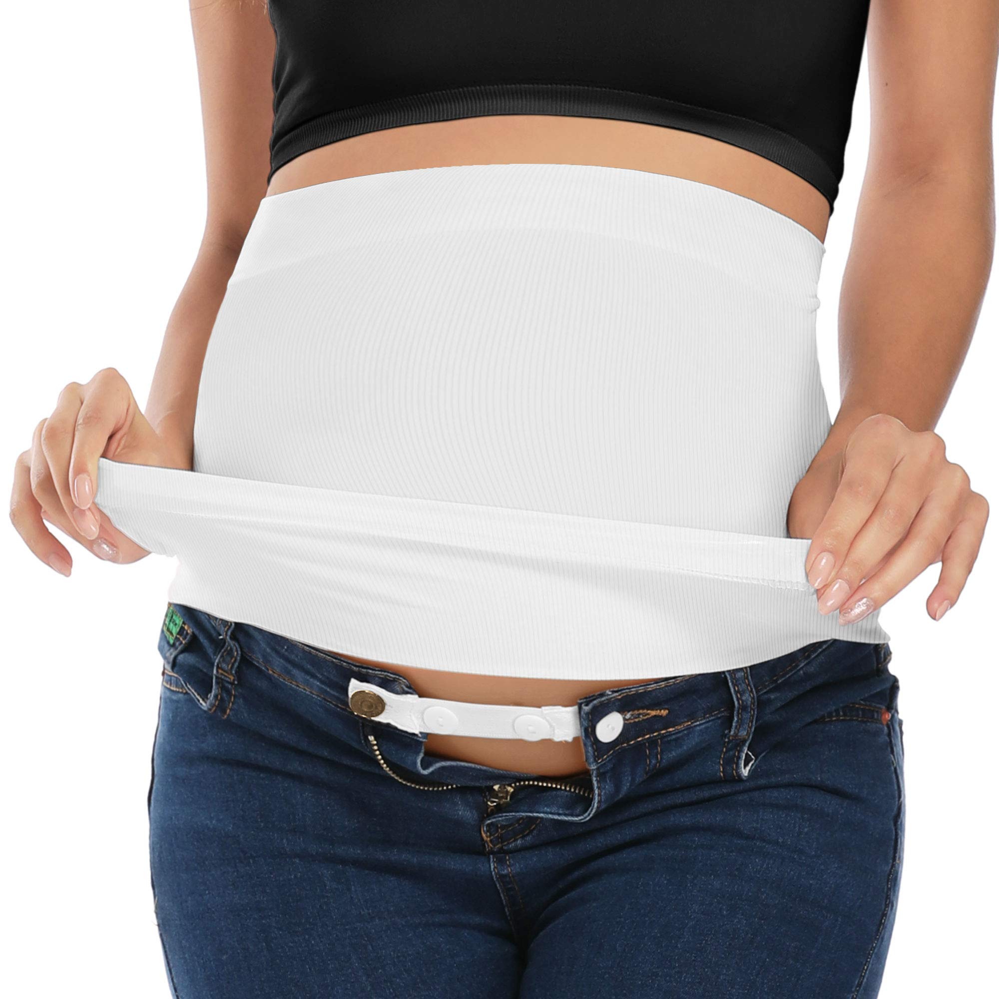**Maternity Belly Band for Pregnant Women - Postpartum Support Belt for Pants & Jeans - Comfortable Pregnancy Band for Everyday Wear & Active Moms**