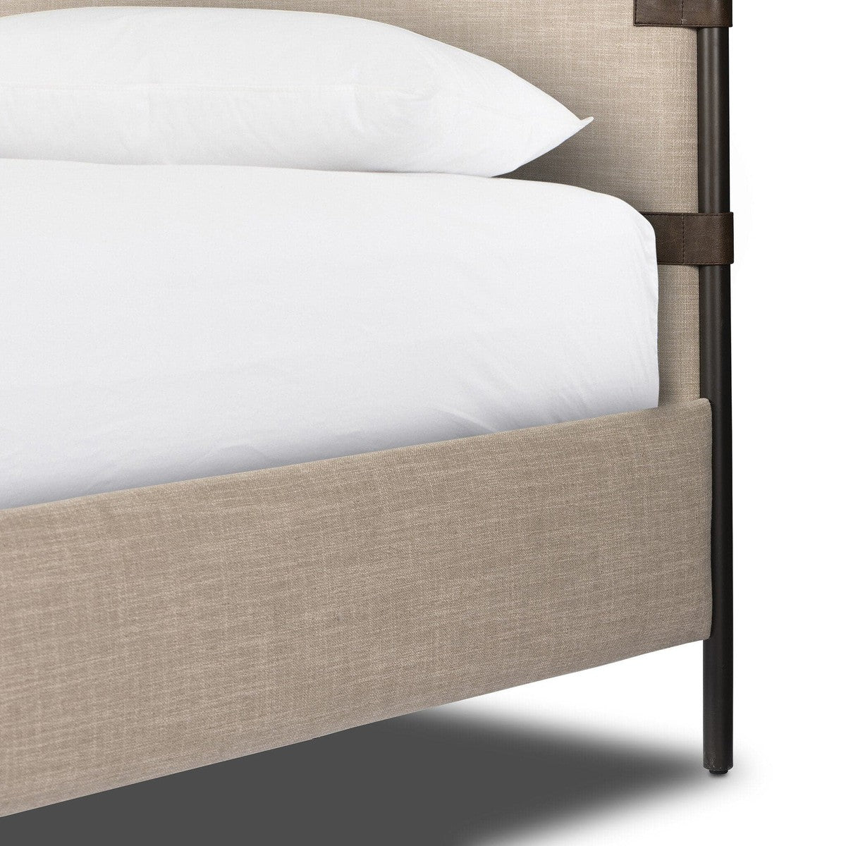 Anders Canopy Bed King Size in San Remo Ash Finish - Elegant Bedroom Furniture for Master Suite or Guest Room