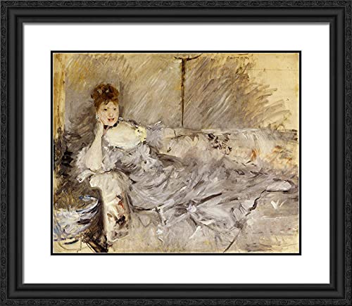 Black Ornate Wood Frame with Double Matting