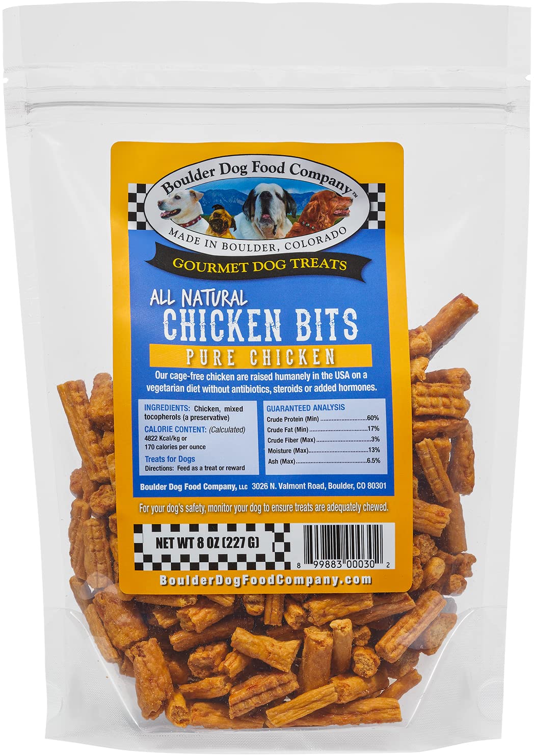 Premium Chicken Bits Dog Treats - All Natural, Grain Free, Vet Approved, Limited Ingredient Snacks for Dogs (8oz) | Healthy Training Rewards & Daily Nutrition for Small & Large Breeds