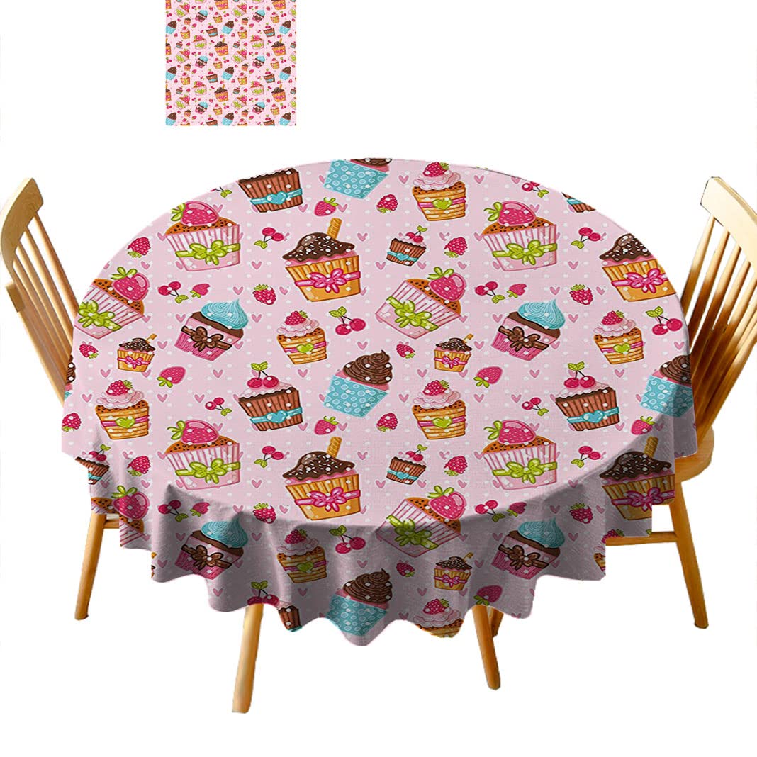 Round Tablecloth 54 Inch - Premium Fabric Dining Table Cover for Home & Restaurants - Perfect for Parties, Weddings & Everyday Use (B42ML)