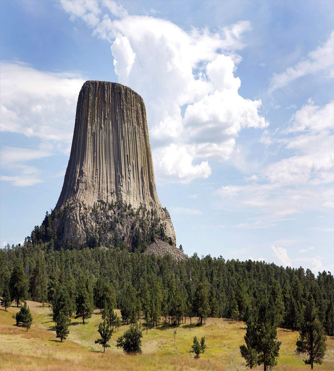 Ambesonne Wyoming Duvet Cover Set - King Size 3-Piece Bedding with Devils Tower National Monument Landscape Design, 2 Pillow Shams, Multicolor | Perfect for Nature Lovers & Western-Themed Bedrooms