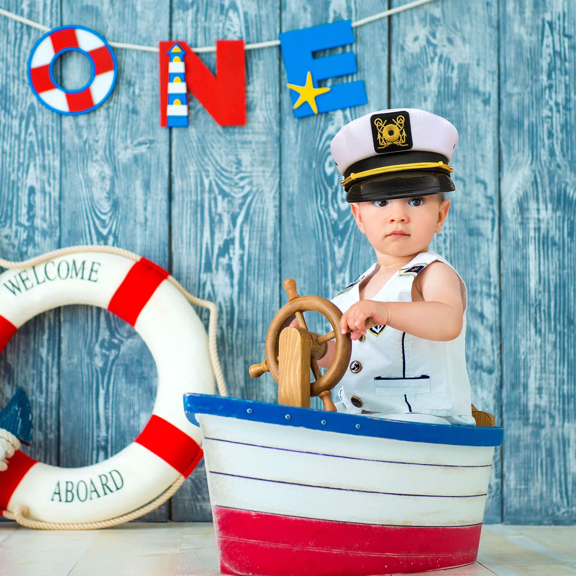 Bulk White Adjustable Captain Hats - Nautical Sailor Boat Hats for Cruise Theme Parties, Halloween & Cosplay Costume Accessories | Perfect for Pirate Events, Navy Uniforms & Maritime Decor