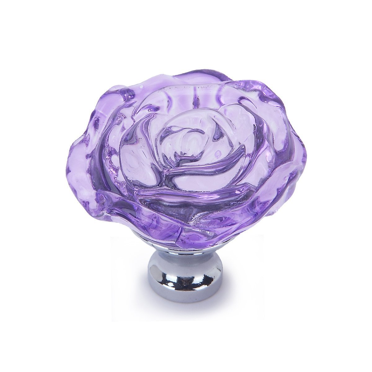 10PCS 50mm Clear Crystal Cabinet Knobs - Purple for Wardrobe & Drawer DIY