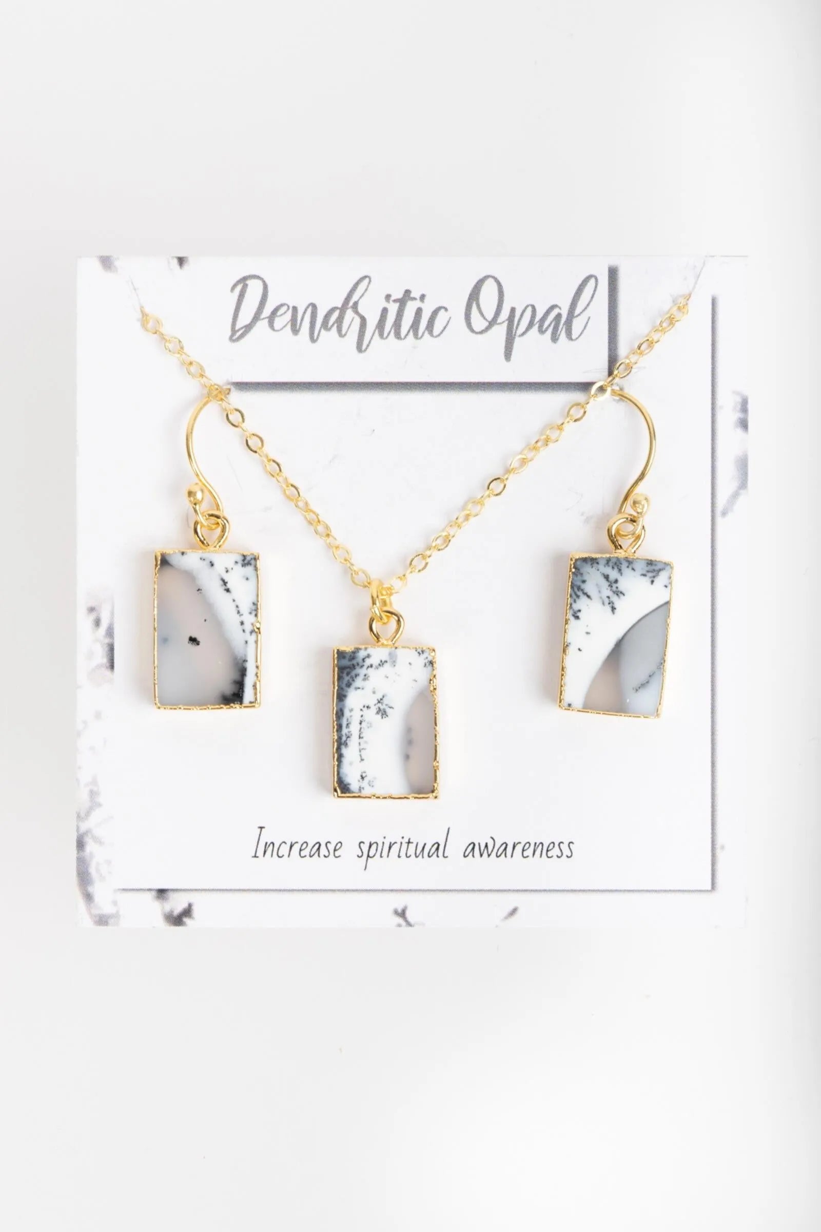 Square Gemstone Mini Stud Earrings and Pendant Necklace Set - Elegant Jewelry for Women, Gift for Her, Perfect for Parties & Special Occasions