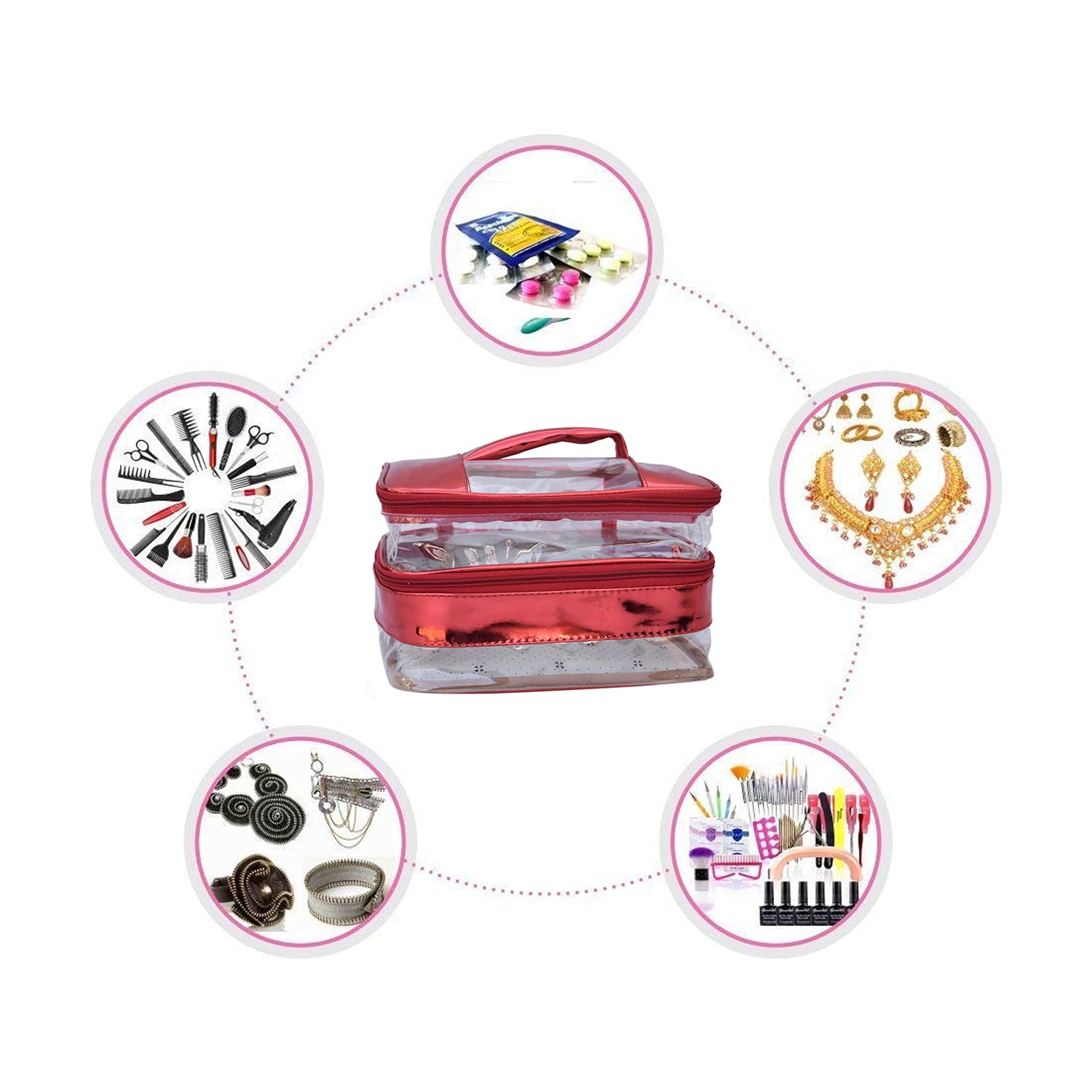 Women's Vanity Box Cosmetic Case - Portable Makeup Organizer with Mirror for Travel, Home & Office | N A PURSE