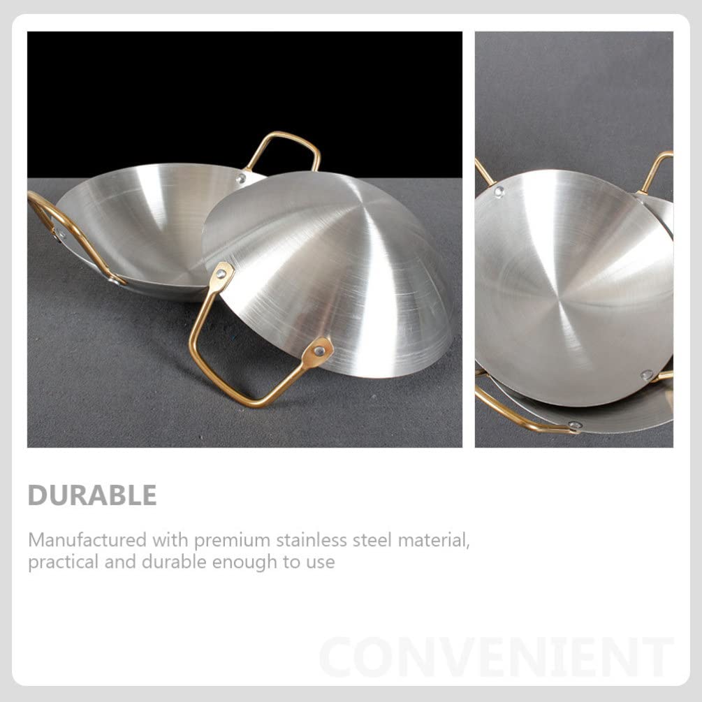Homoyoyo Stainless Steel Amphora Cookware Set - Thickened Griddle, Hot Pot, Wok & Sauté Pan for Stir-Frying - Outdoor/Indoor Stove Compatible - Perfect for Camping, Home Cooking & Asian Cuisine