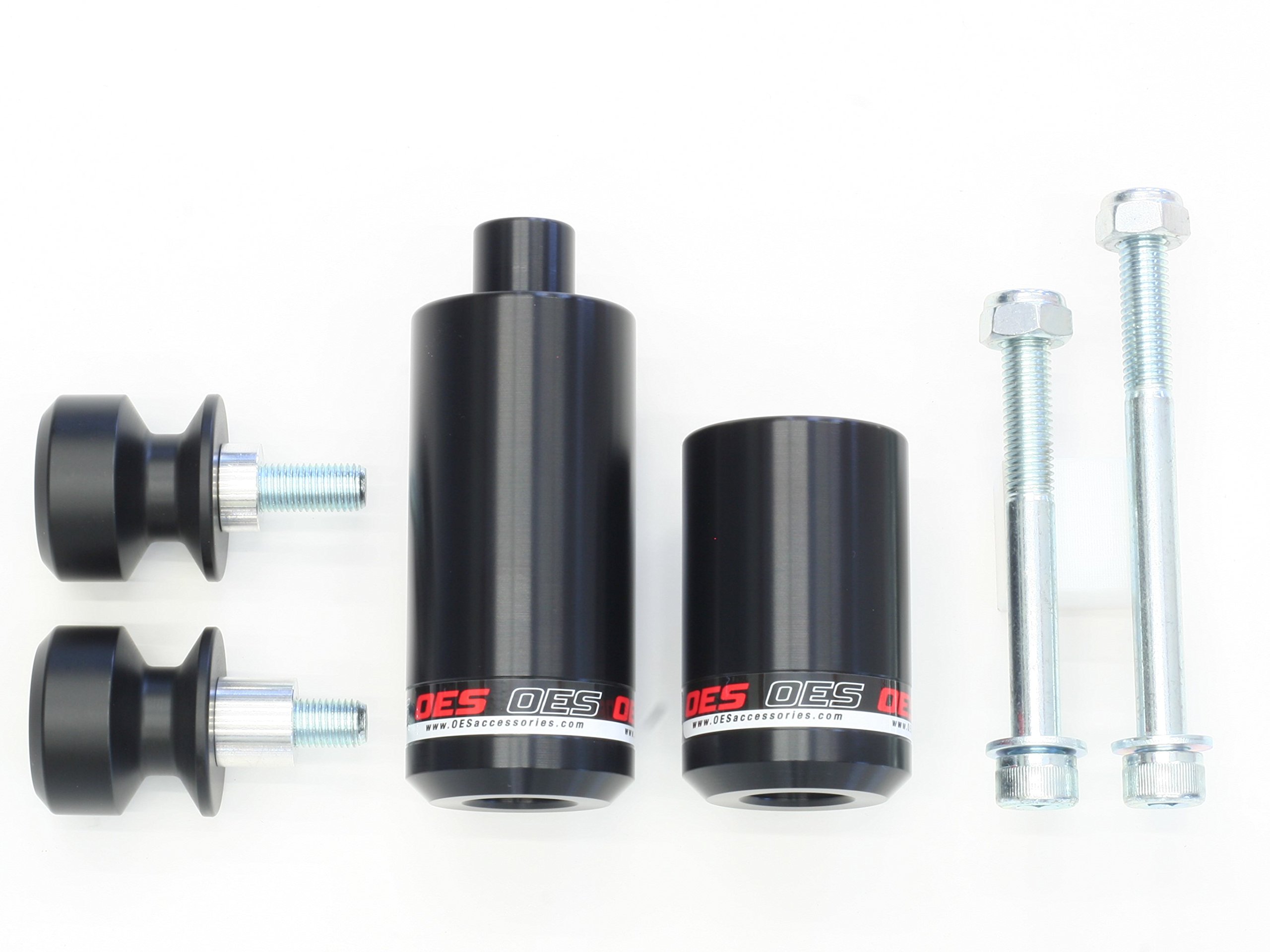 OES Frame Sliders & Swingarm Spools for 2003-2004 Kawasaki ZX6RR ZX6R 636 - No Cut Required (Red) - Perfect for Track Days and Motorcycle Protection