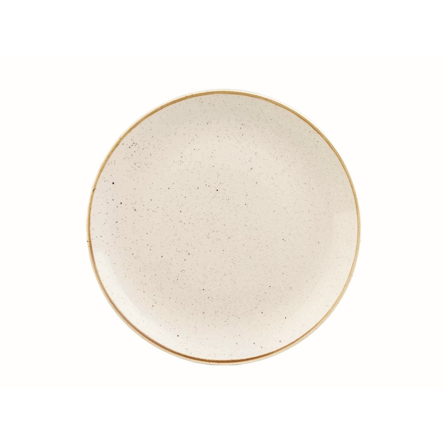 Churchill Stonecast 8.7-Inch Coupe Plate Set - Barley White (12-Piece Case) SWHSEVP81 | Elegant Dinnerware for Fine Dining & Entertaining