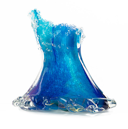 Extra Large Glass Sculpture - Crashing Wave Art Piece by Ben Silver | Handmade Home Decor, Office Display, Luxury Gift for Art Lovers