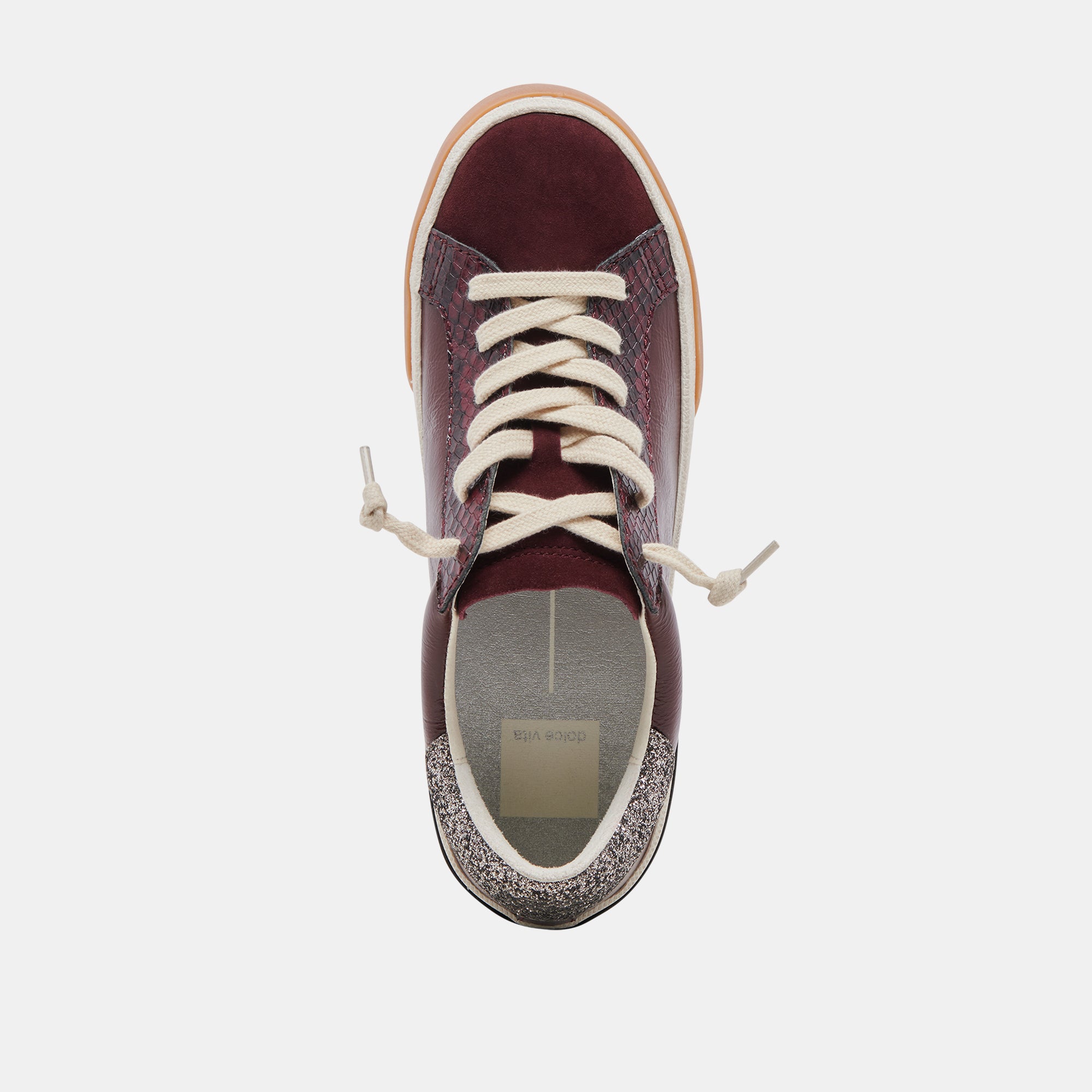 ZINA Women's Burgundy Crinkle Patent Leather Sneakers - Stylish & Comfortable for Casual Wear, Work & Everyday Fashion