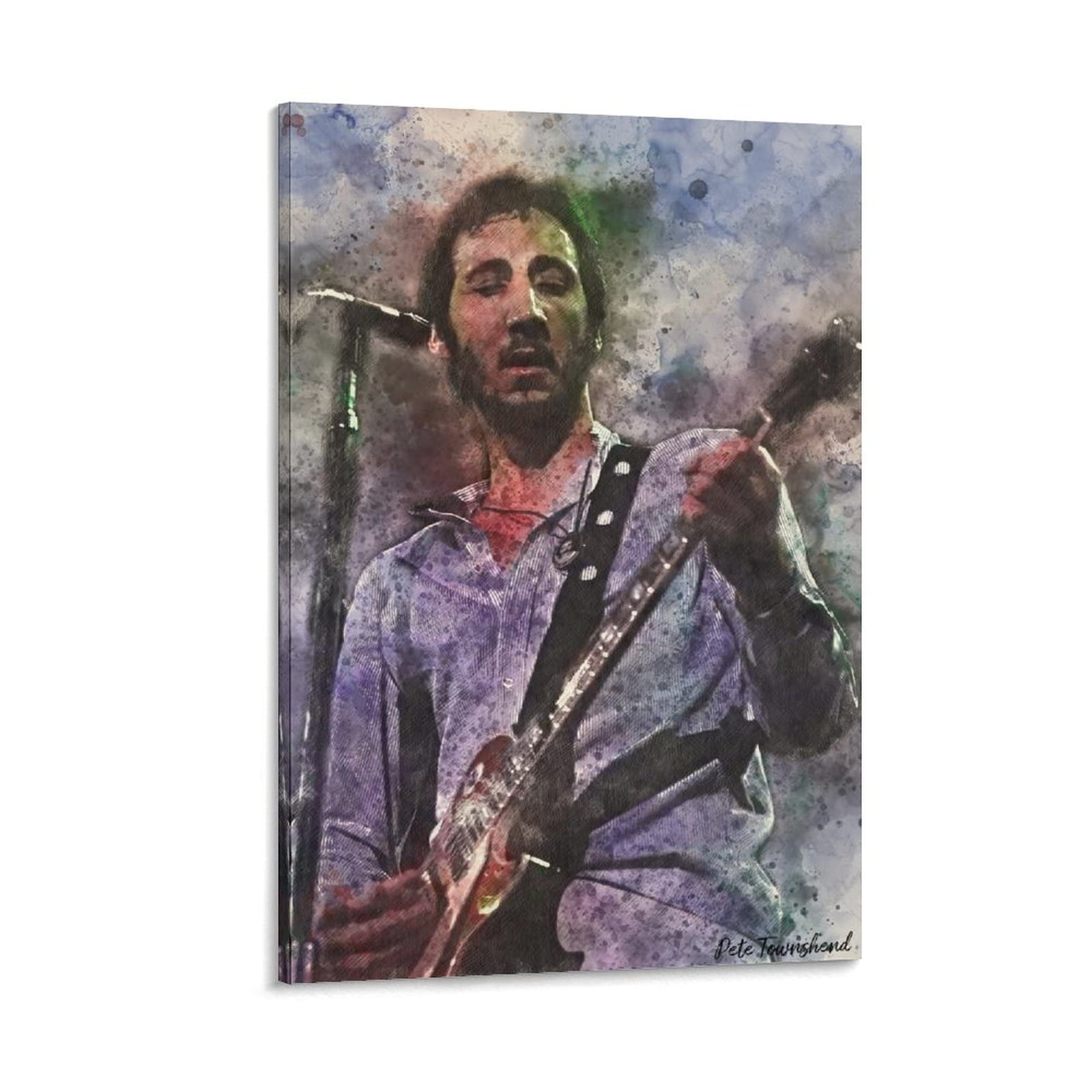 Pete Townshend Rock Live Colorful Art Poster - 24x36 Inch (60x90cm) Canvas Wall Art for Home & Bedroom Decor - Perfect for Music Lovers & Rock Fans