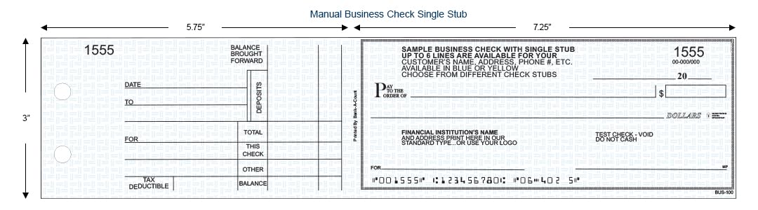500 Blue Safety Manual Business Checks - 3 to a Page for Small Business Accounting & Bookkeeping | Perfect for Office, Retail & Professional Services