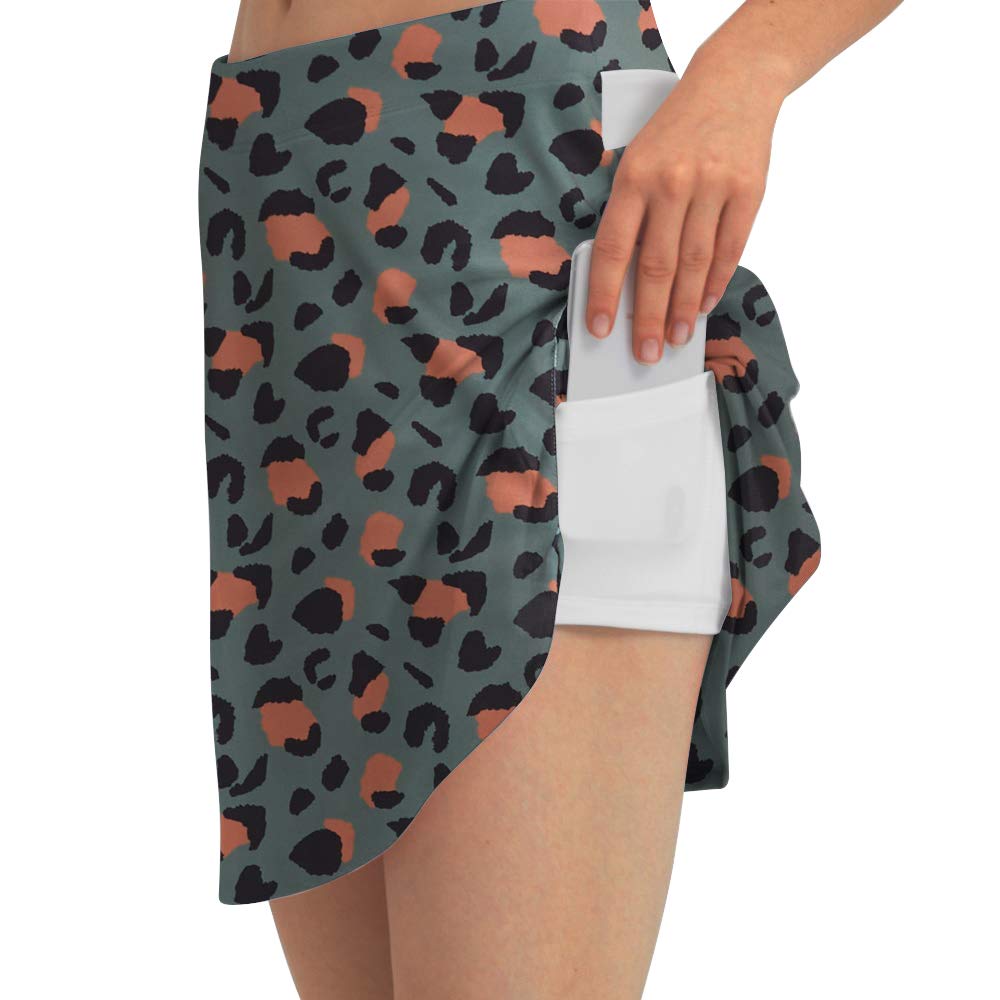 Women's Stretchy Pleated Tennis Skirt with Built-in Shorts & Pockets - Perfect for Golf, Running & Sports Activities | Runs Large