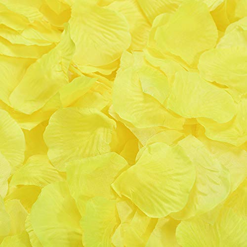 1200 PCS Yellow Orange Brown Coffee Silk Rose Petals - Premium Artificial Flower Petals for Wedding Scatter, Table Centerpieces, Party & Dinner Decorations - Perfect for Bridal Showers, Anniversary Celebrations, and Romantic Events