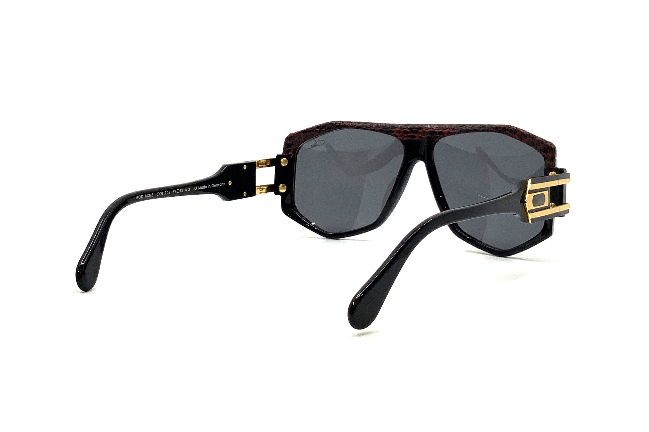 Cazal 163/3 Sunglasses - Black/Red/Grey Retro Aviator Style - Perfect for Driving, Outdoor Sports & Fashion Accessories