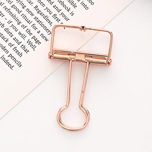 Rose Gold Metal Binder Clips - 1pc Cute Stationery Clips for Office Files, Documents, Albums & Paper Organization - Perfect for School, Office & Home Use