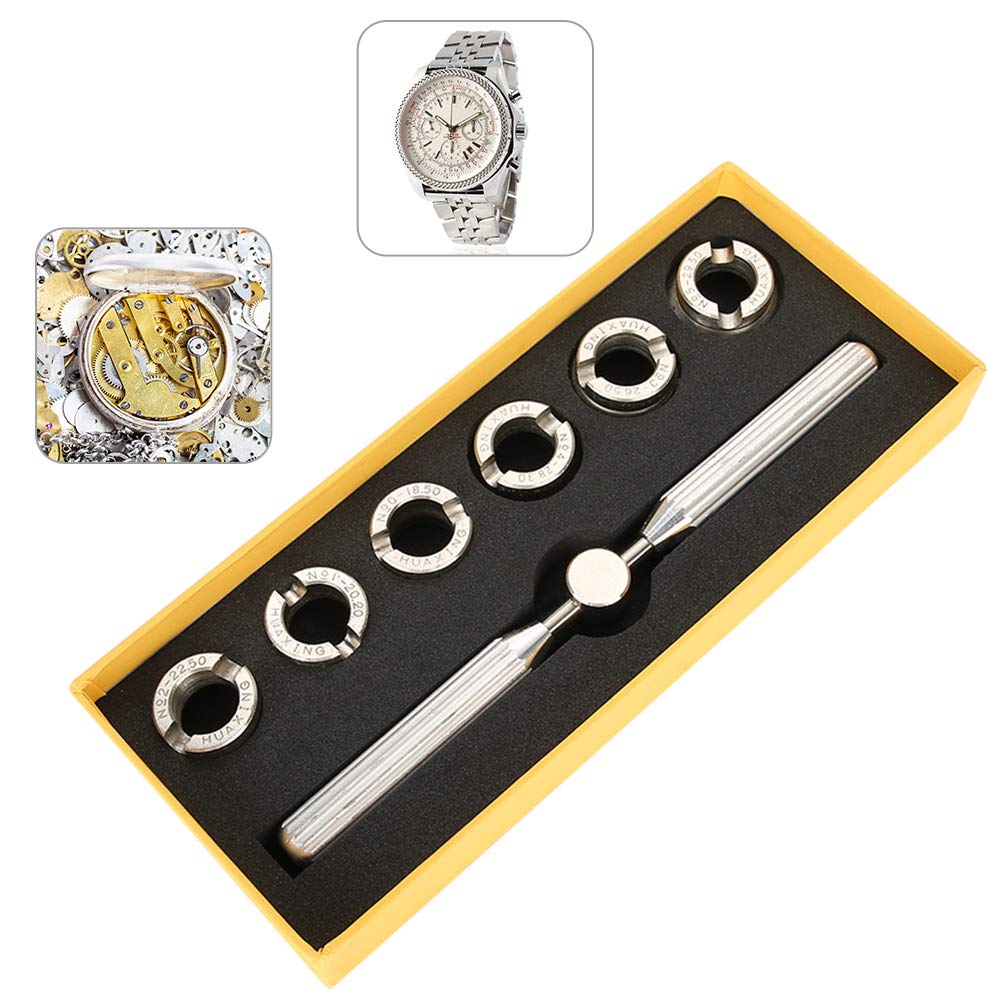 Professional Watch Repair Tool Kit - 6 Dies Watch Back Case Cover Opener & Oyster Key Set for Watch Battery Replacement & Maintenance | Perfect for Watchmakers, Jewelers & DIY Watch Repair at Home
