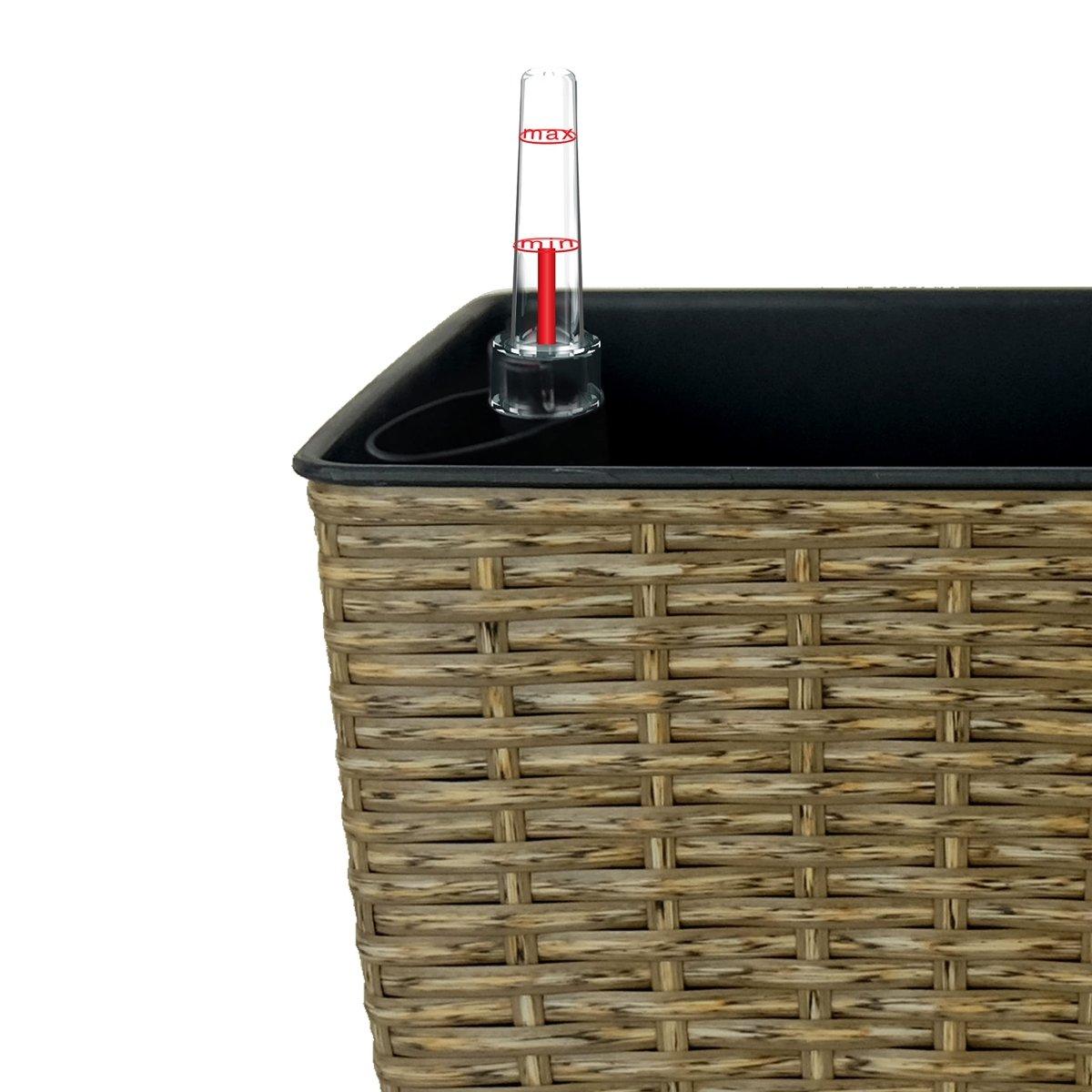DTY Signature 2-Pack Self-Watering Planters - Handwoven Wicker Square Plant Pots for Indoor/Outdoor Decor - Perfect for Home, Office, and Garden Use