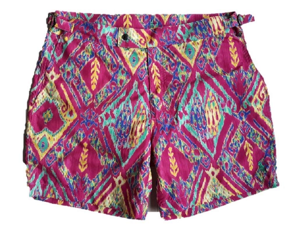 Ralph Lauren Men's Quick-Dry Swim Shorts - Magenta, Size 32 | Comfortable Beachwear for Swimming, Surfing & Summer Vacations