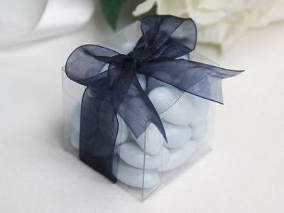 100 Pack 6cm Clear PVC Plastic Folding Jewelry Gift Boxes - Small Rectangle & Square Wedding Party Favor Boxes for Candy, Chocolate, Soap, Jewelry Storage & Display